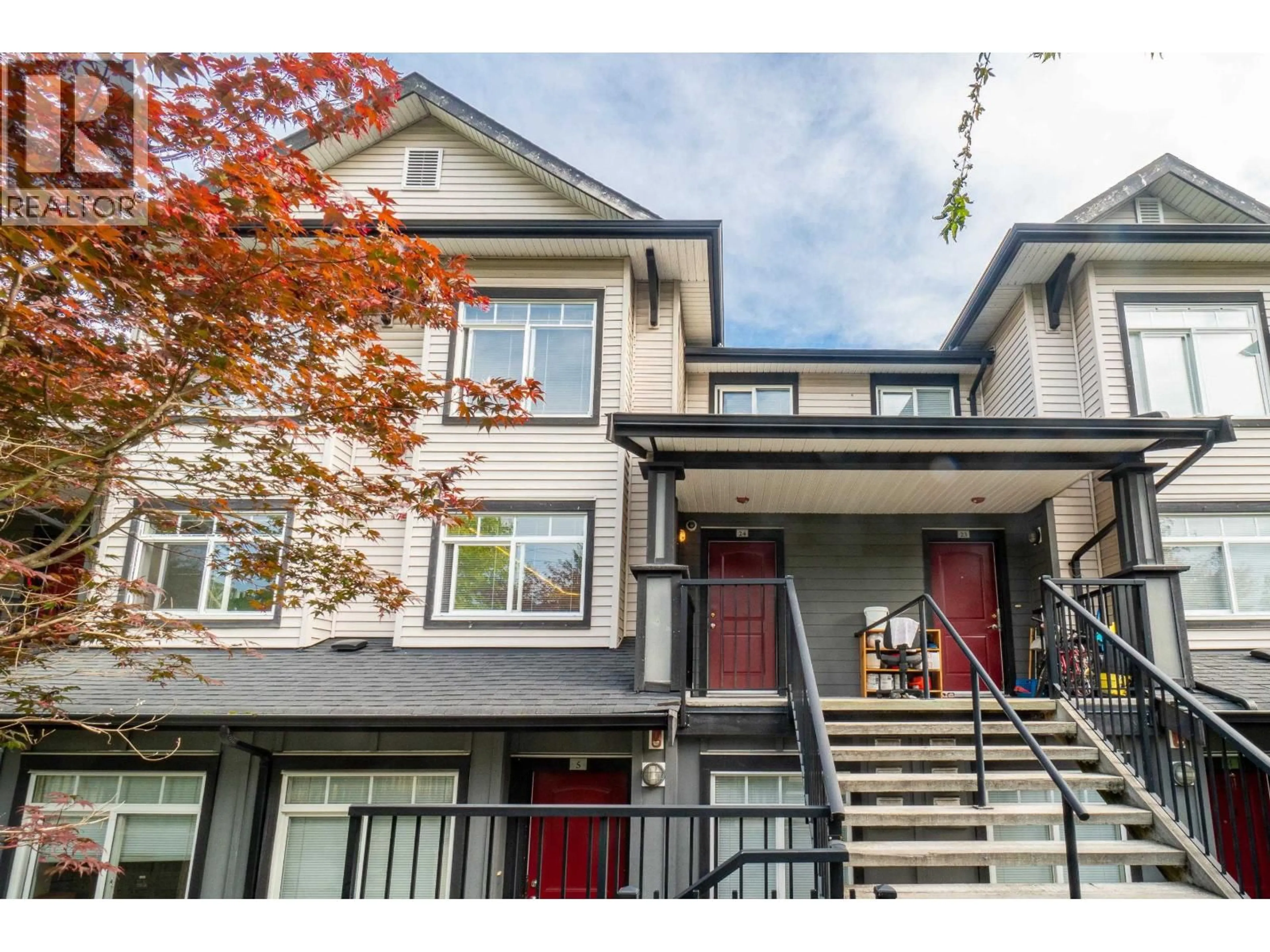 Home with vinyl exterior material, street for 24 - 7428 14TH AVENUE, Burnaby British Columbia V3N0C2