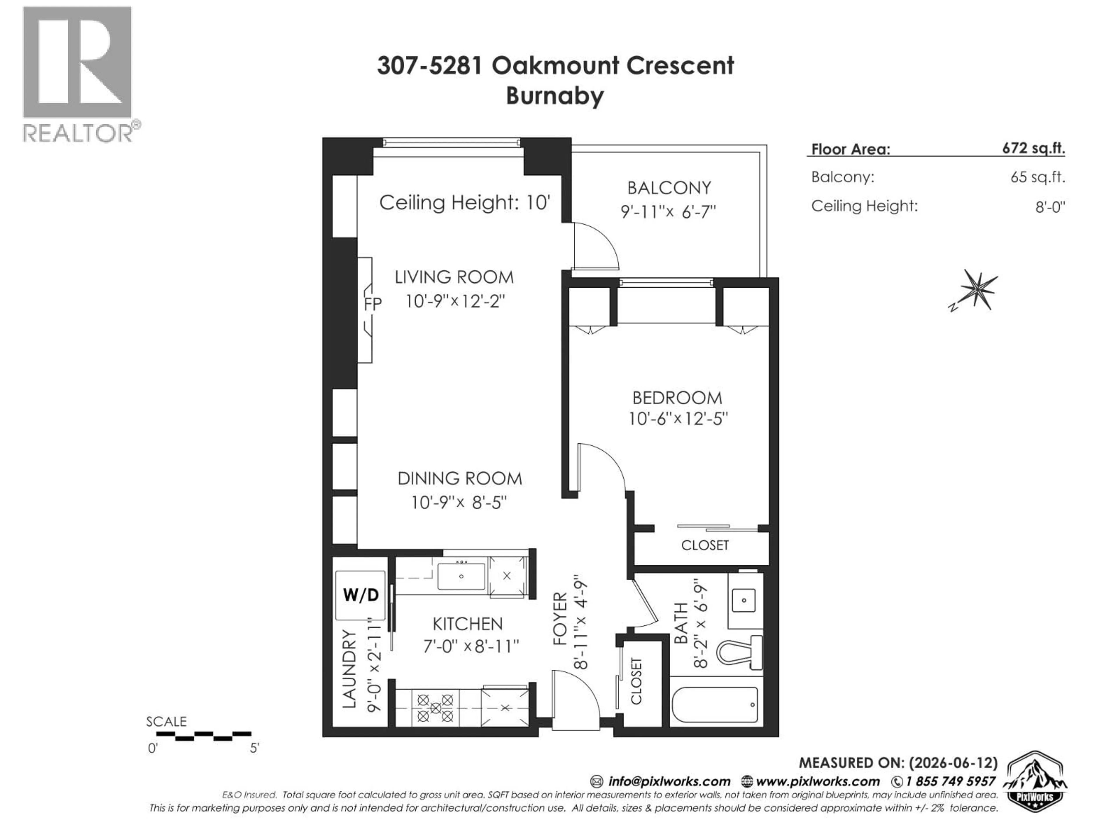 Floor plan for 307 - 5281 OAKMOUNT CRESCENT, Burnaby British Columbia V5H4S7