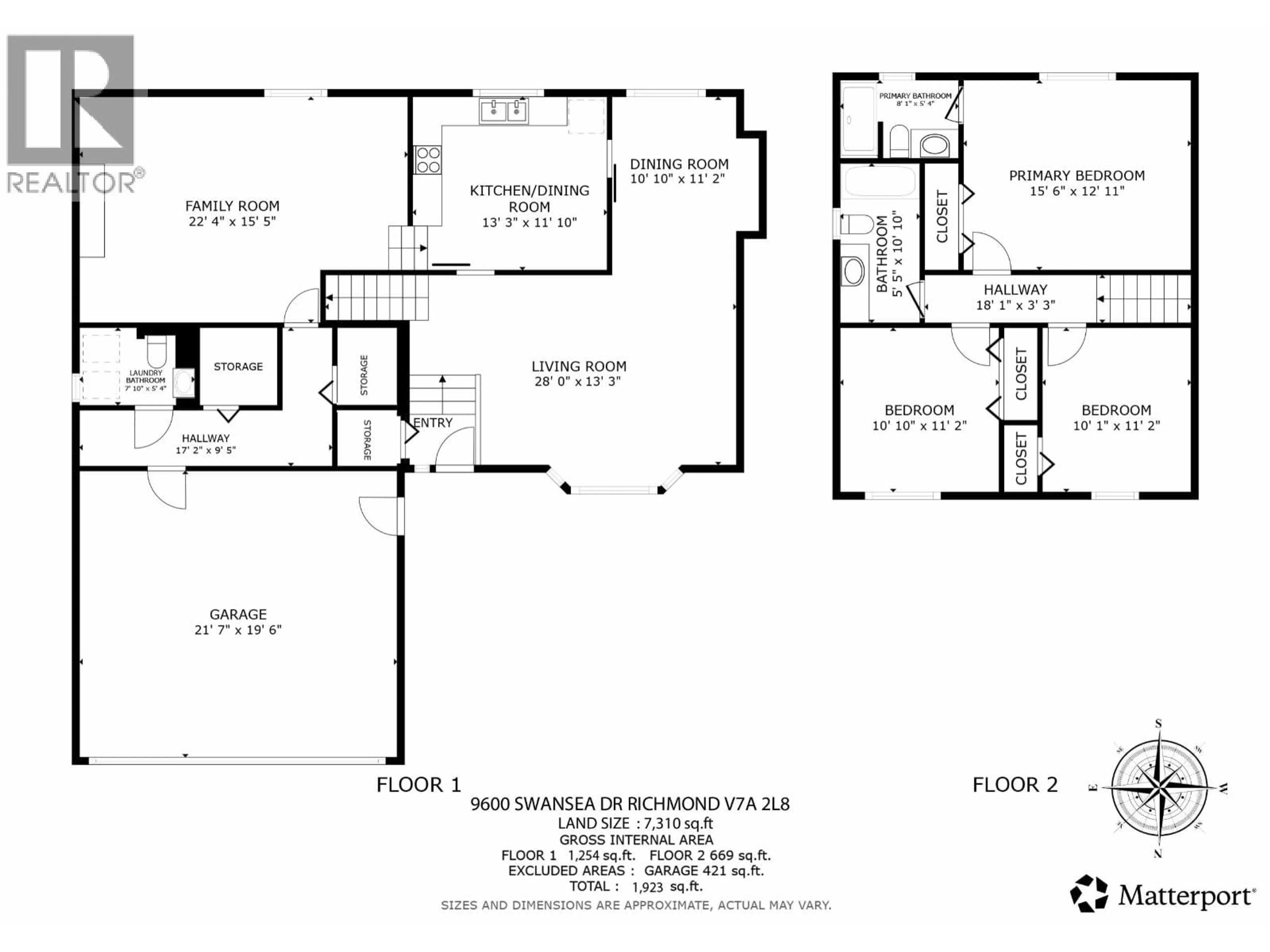 Floor plan for 9600 SWANSEA DRIVE, Richmond British Columbia V7A2L8