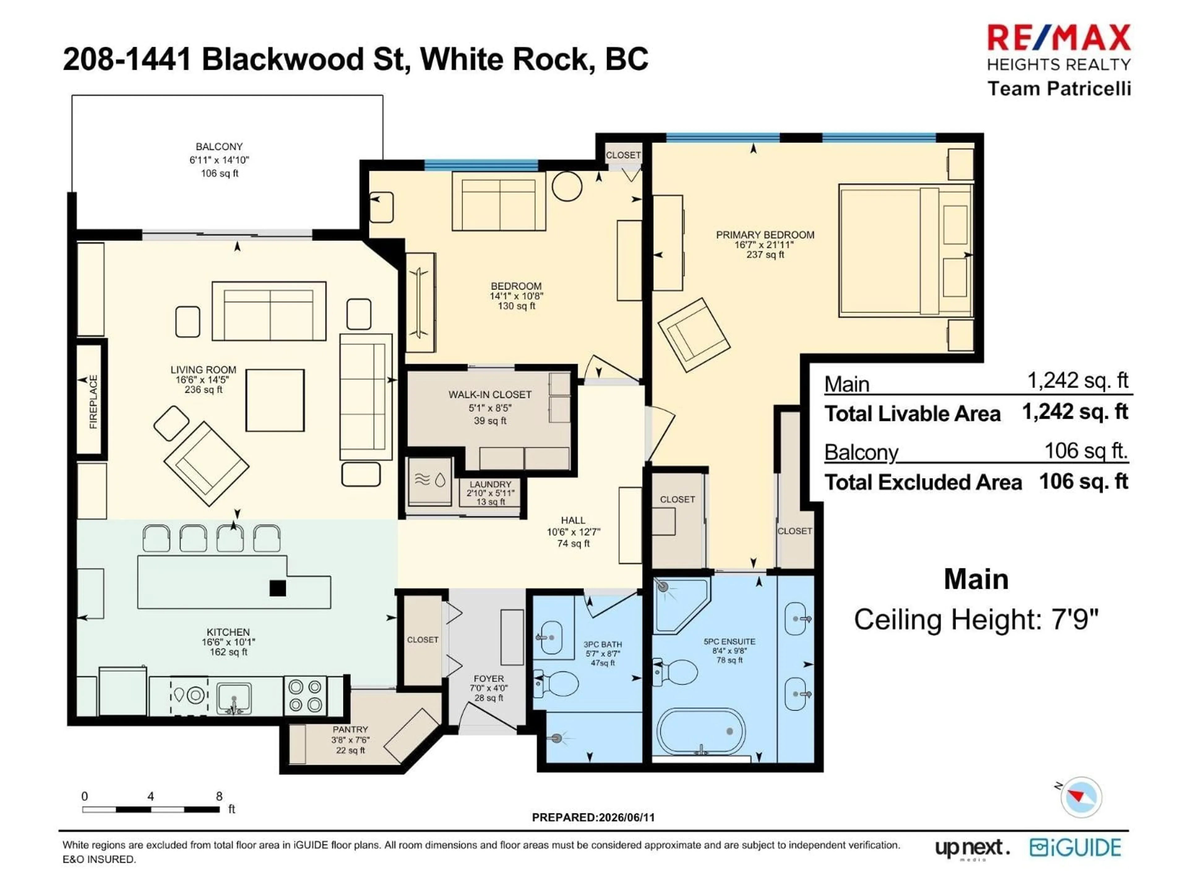 Floor plan for 208 - 1441 BLACKWOOD STREET, White Rock British Columbia V4B3V6