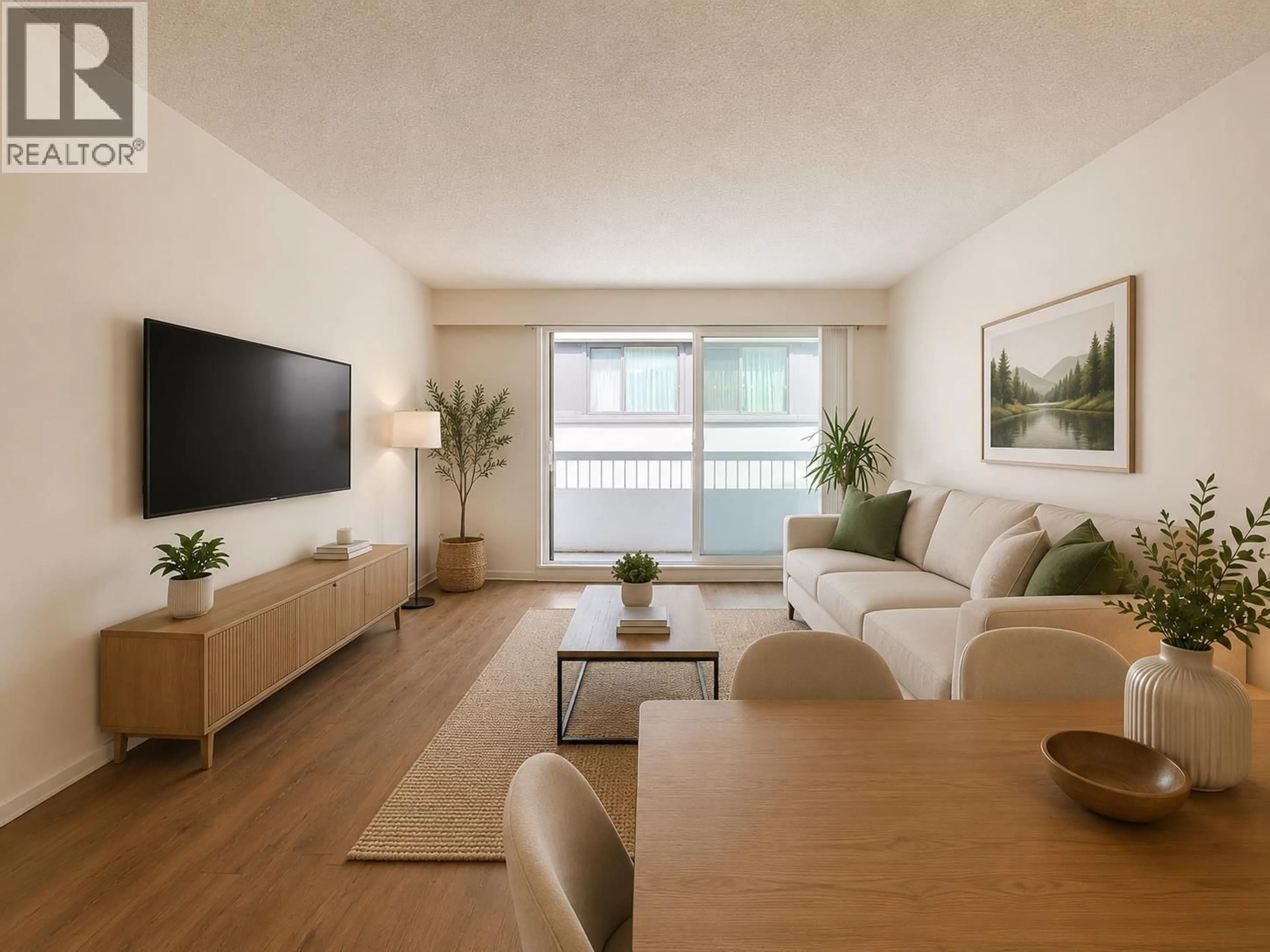 Living room with furniture, wood/laminate floor for 306 - 2450 CORNWALL AVENUE, Vancouver British Columbia V6K1B8