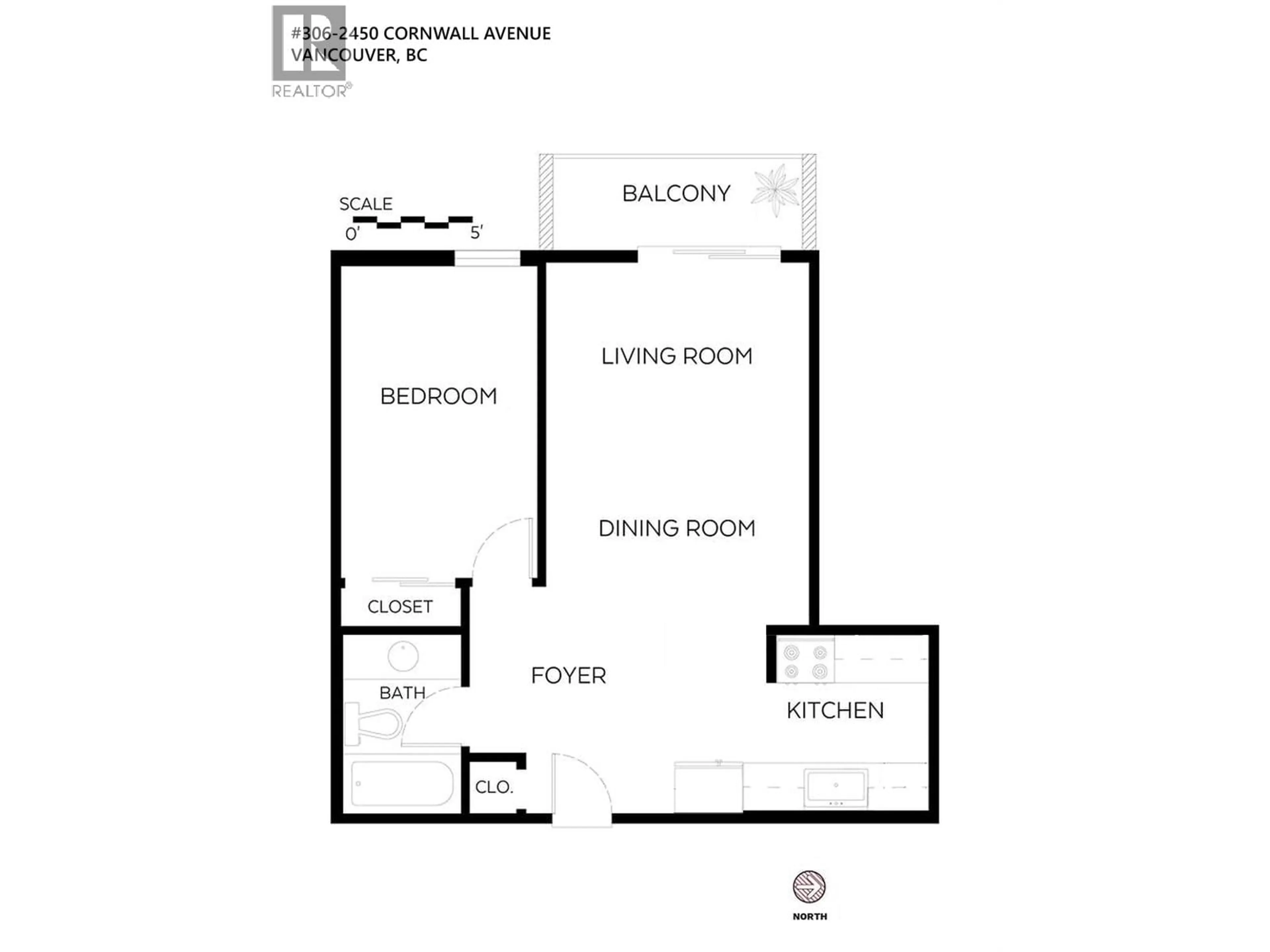 Floor plan for 306 - 2450 CORNWALL AVENUE, Vancouver British Columbia V6K1B8