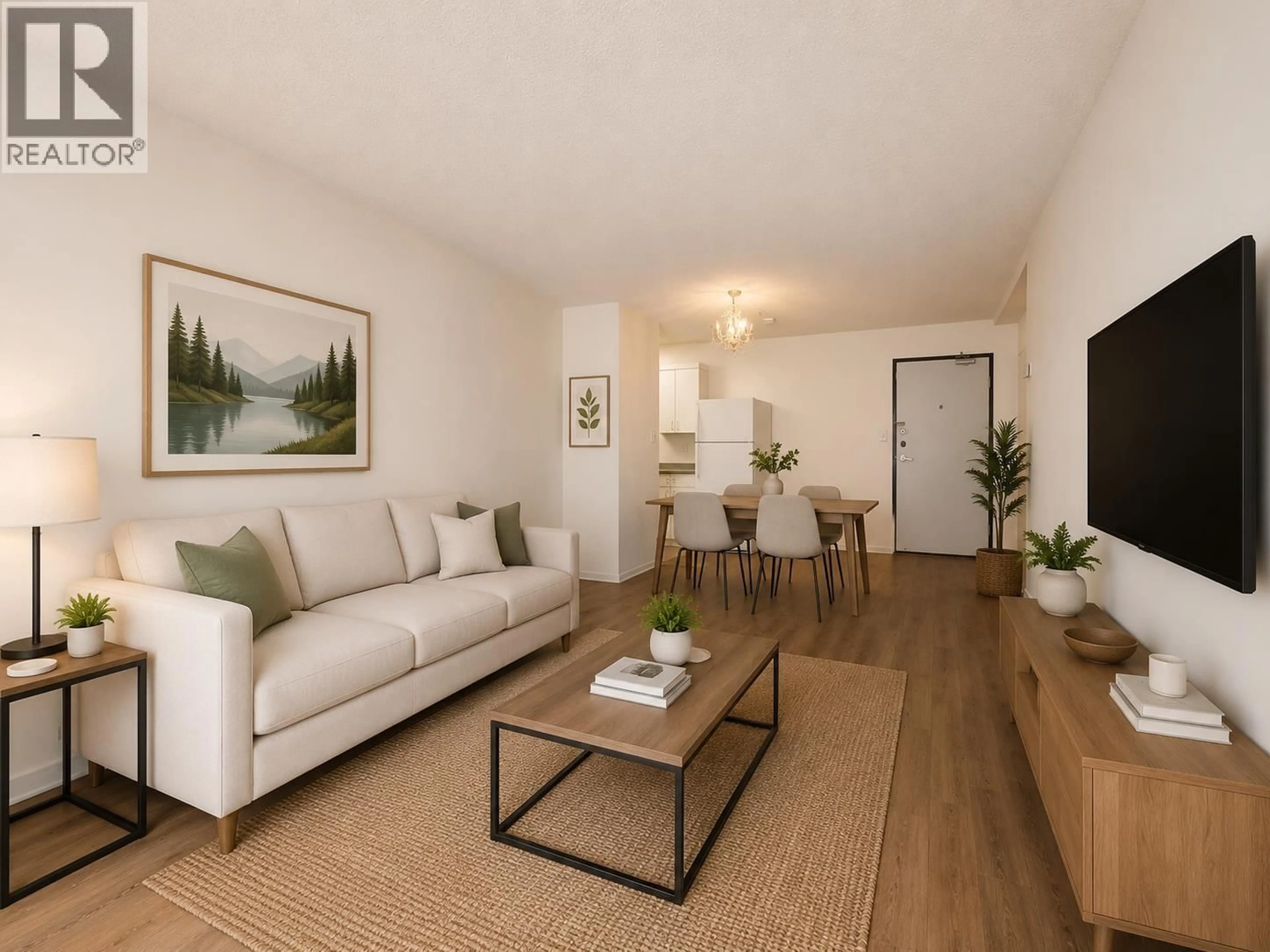 Living room with furniture, wood/laminate floor for 306 - 2450 CORNWALL AVENUE, Vancouver British Columbia V6K1B8