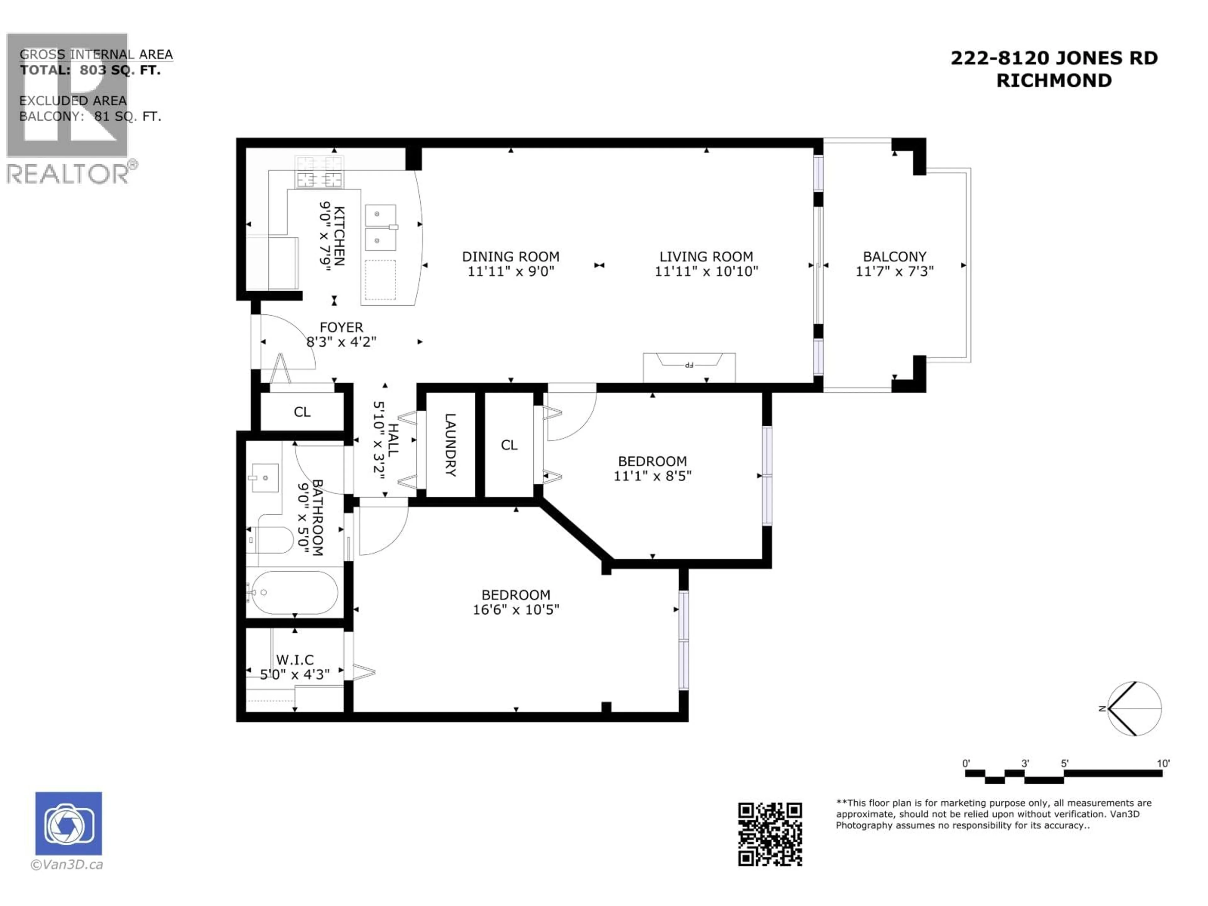 Floor plan for 222 - 8120 JONES ROAD, Richmond British Columbia V6Y4K7