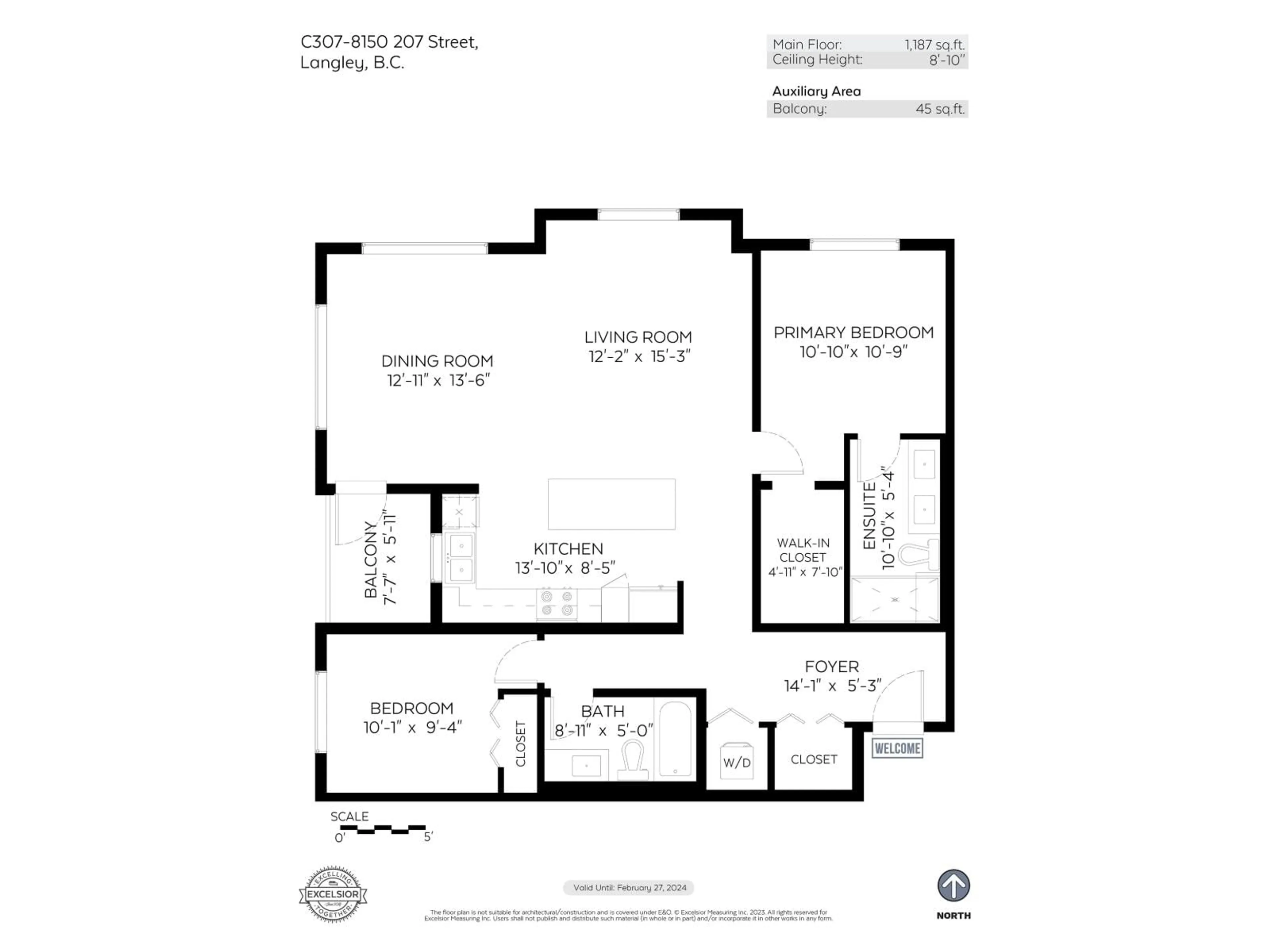 Floor plan for C307 - 8150 207 STREET, Langley British Columbia V2Y4J4