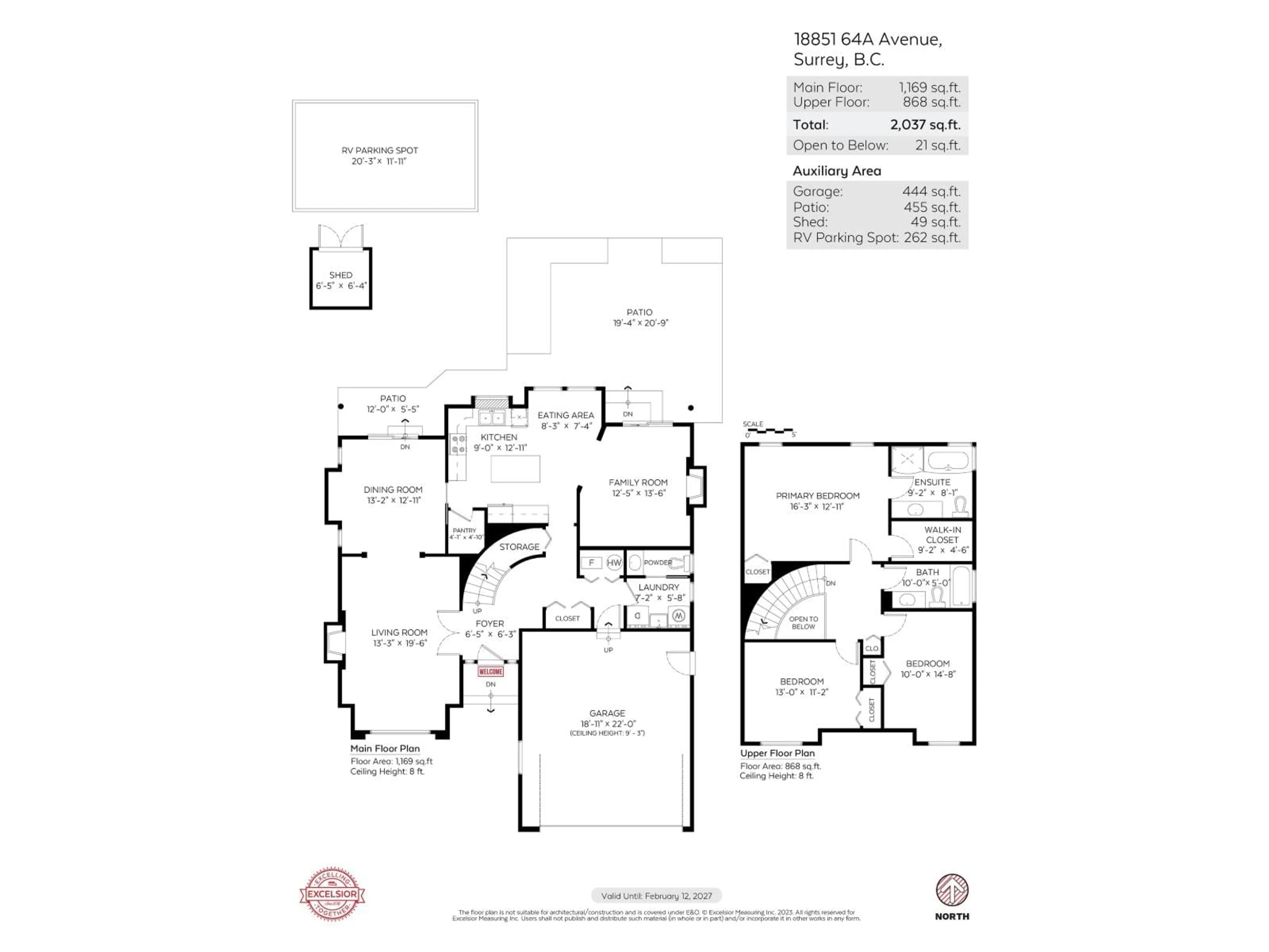 Floor plan for 18851 64A AVENUE, Surrey British Columbia V3S8V3