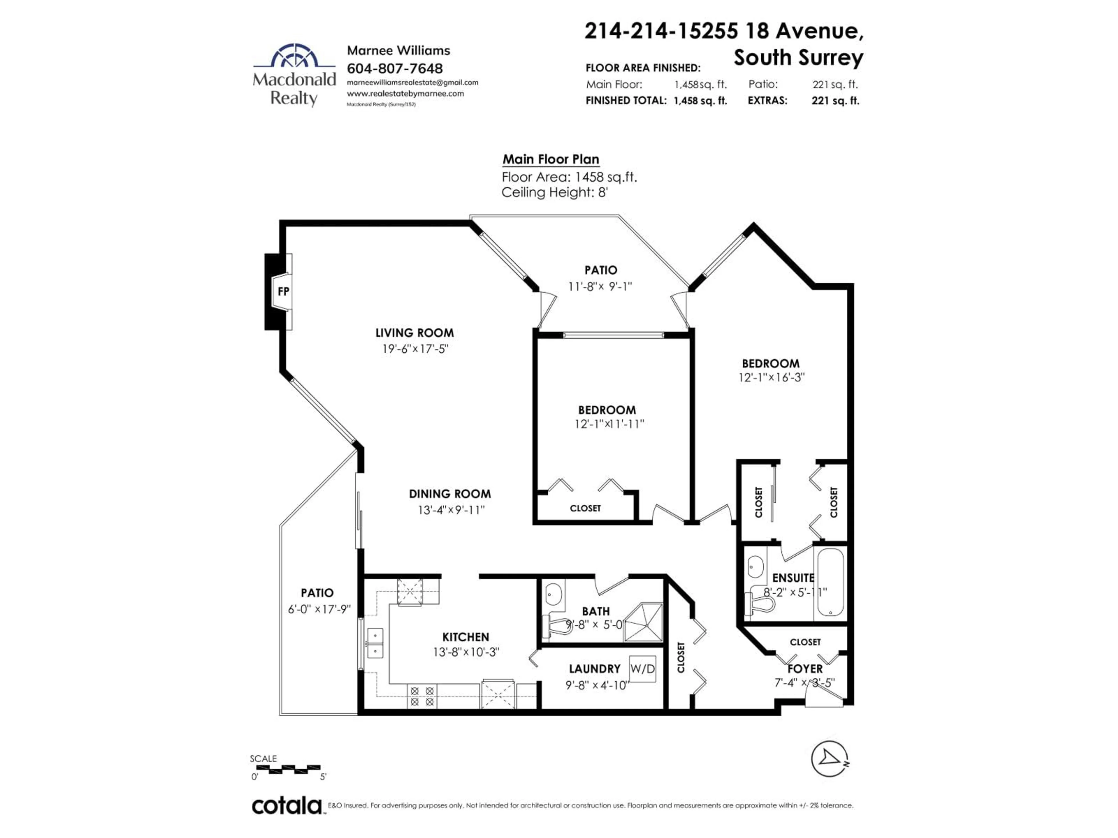 Floor plan for 214 - 15255 18 AVENUE, Surrey British Columbia V4A1W9