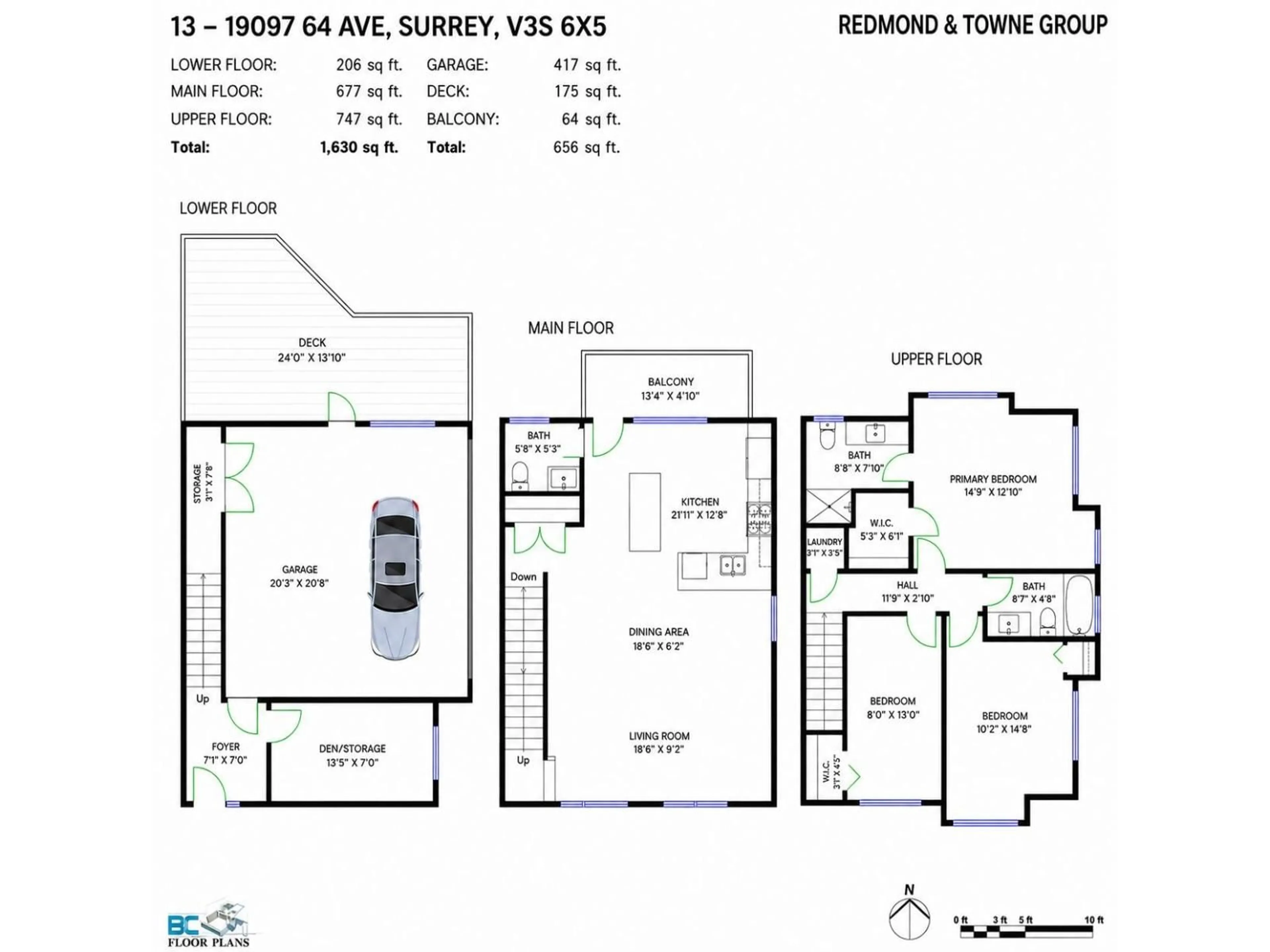 Floor plan for 13 - 19097 64 AVENUE, Surrey British Columbia V3S6X5