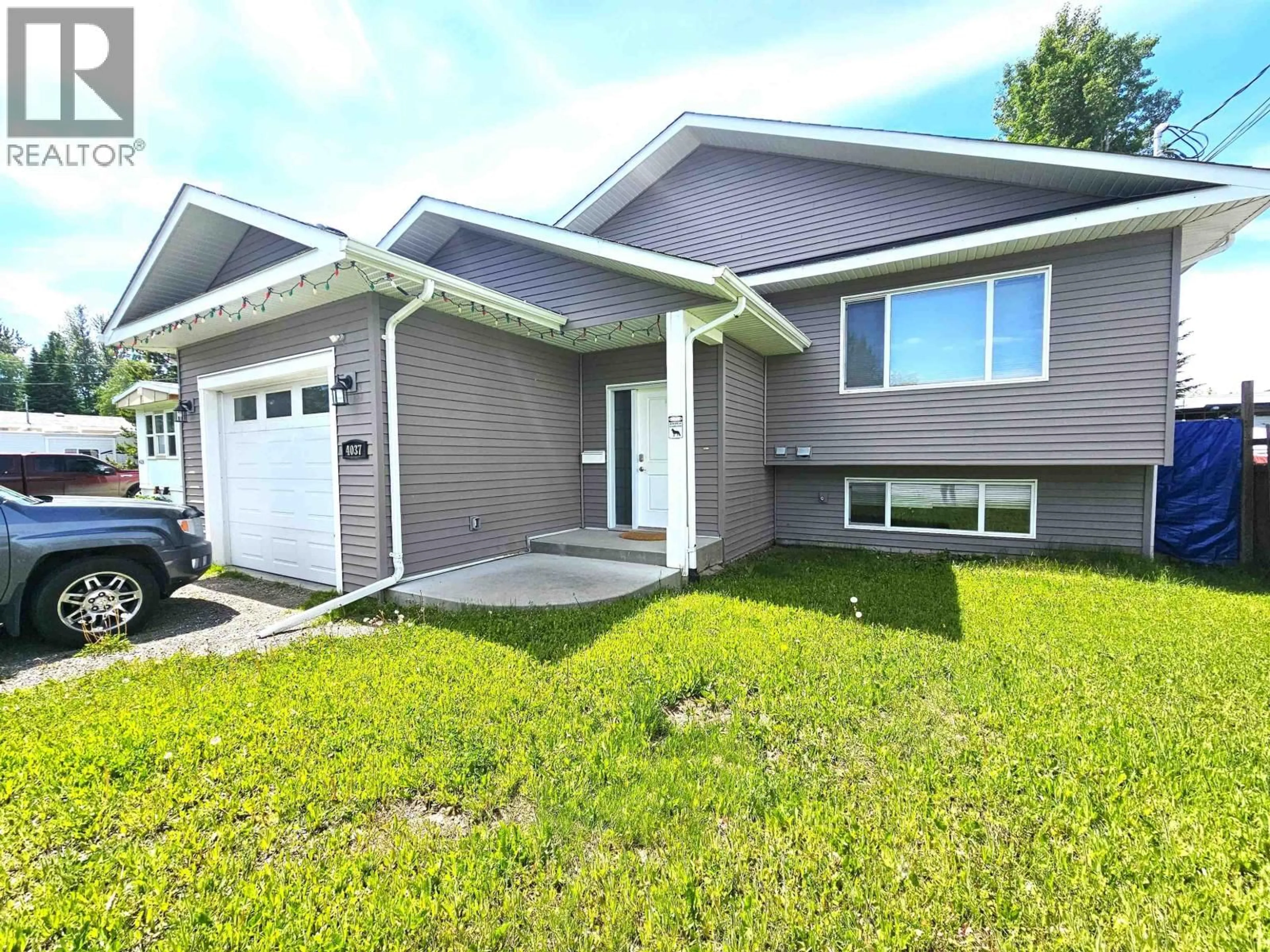 Home with vinyl exterior material, street for 4037 ESTAVILLA DRIVE, Prince George British Columbia V2K2T8
