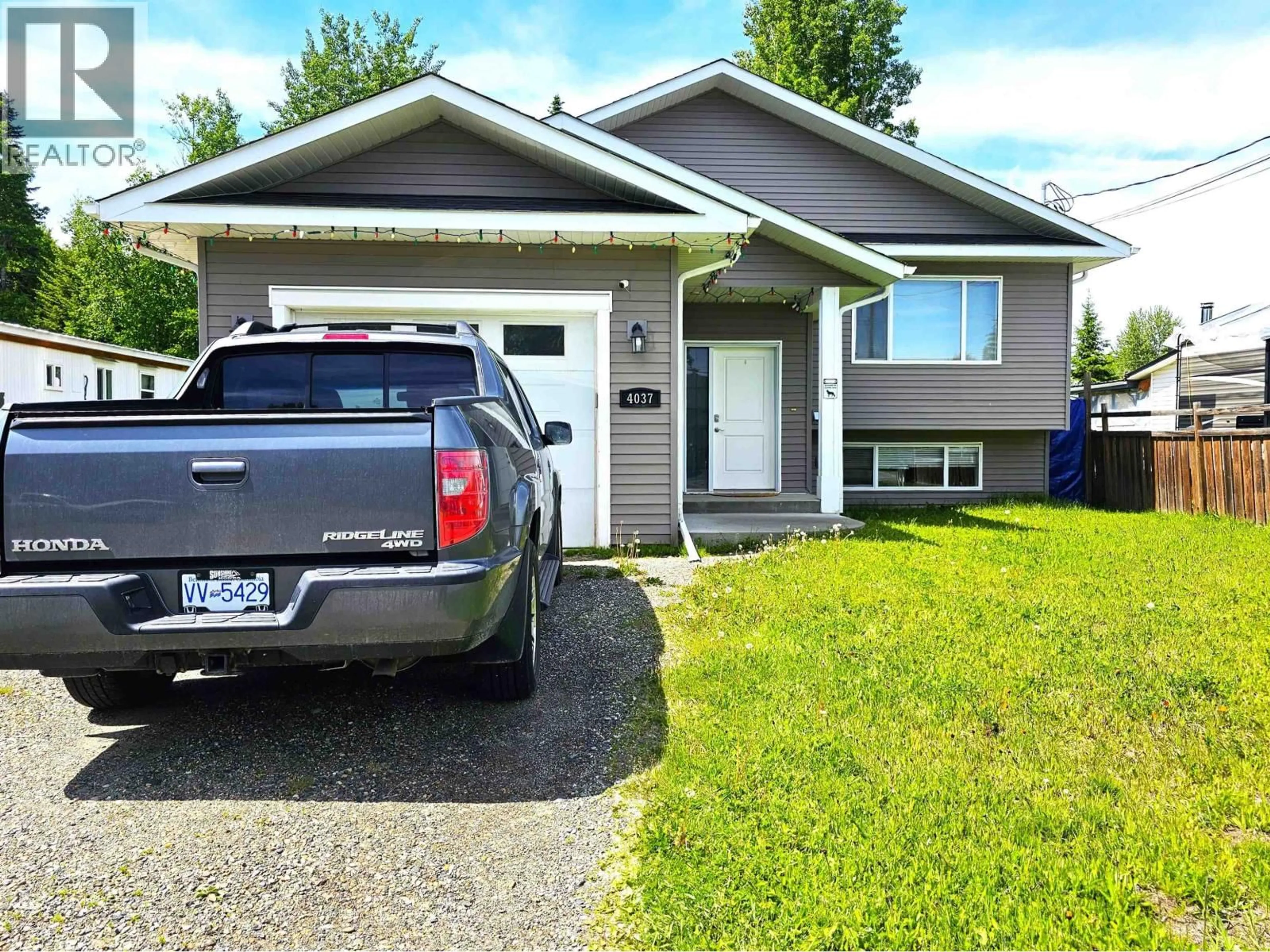 Home with vinyl exterior material, street for 4037 ESTAVILLA DRIVE, Prince George British Columbia V2K2T8