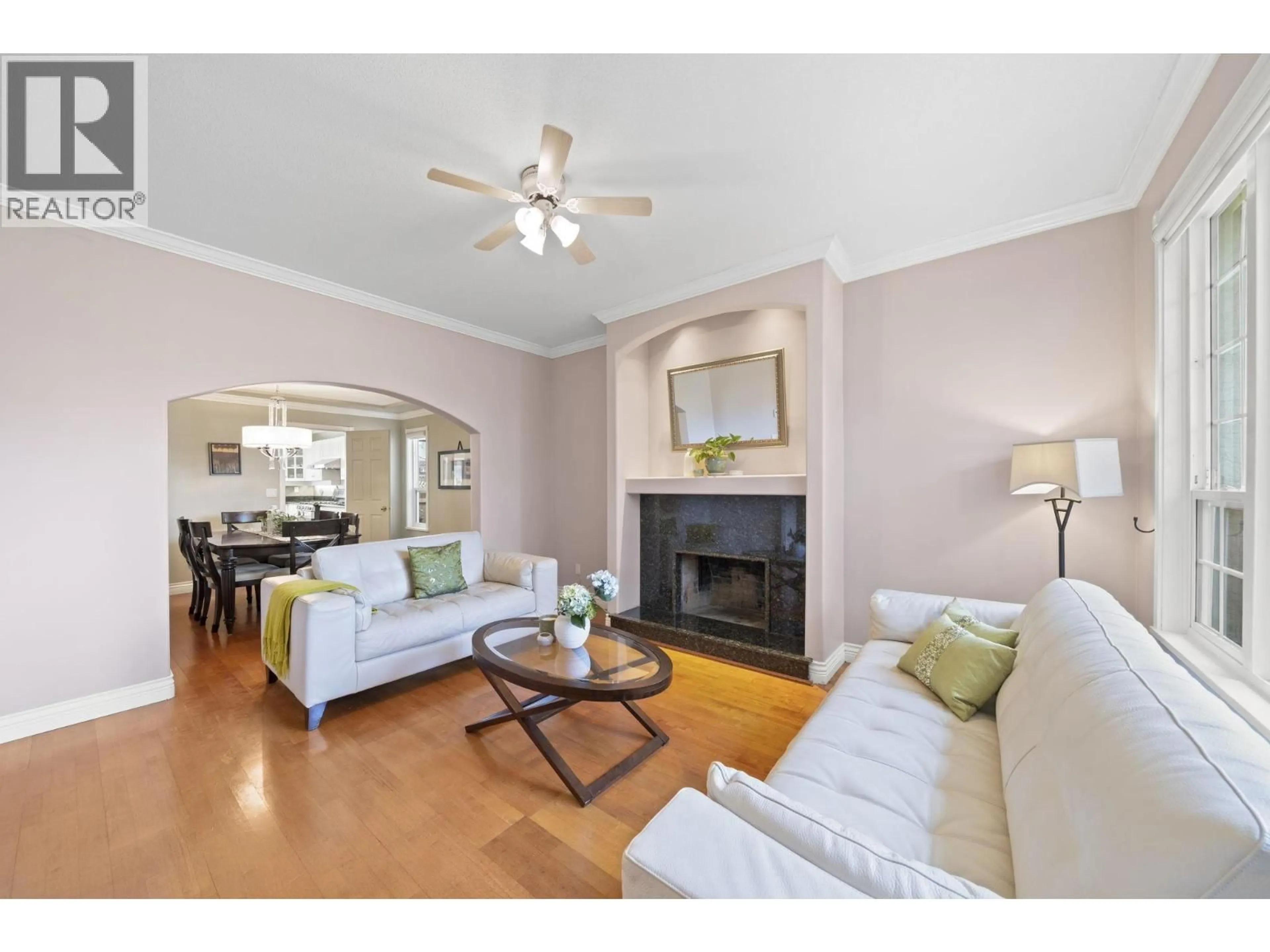 Living room with furniture, wood/laminate floor for 12100 HARRISON AVENUE, Richmond British Columbia V6V2R8