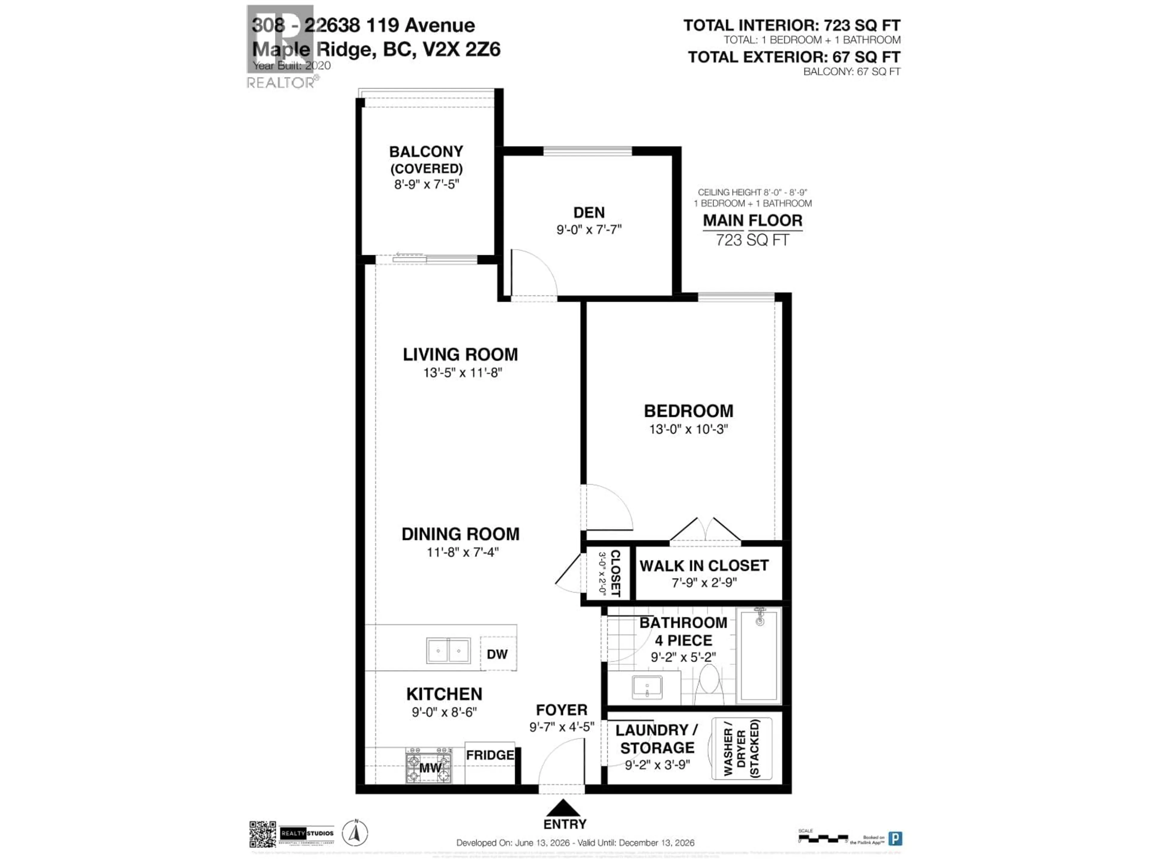 Floor plan for 308 - 22638 119 AVENUE, Maple Ridge British Columbia V2X4L1