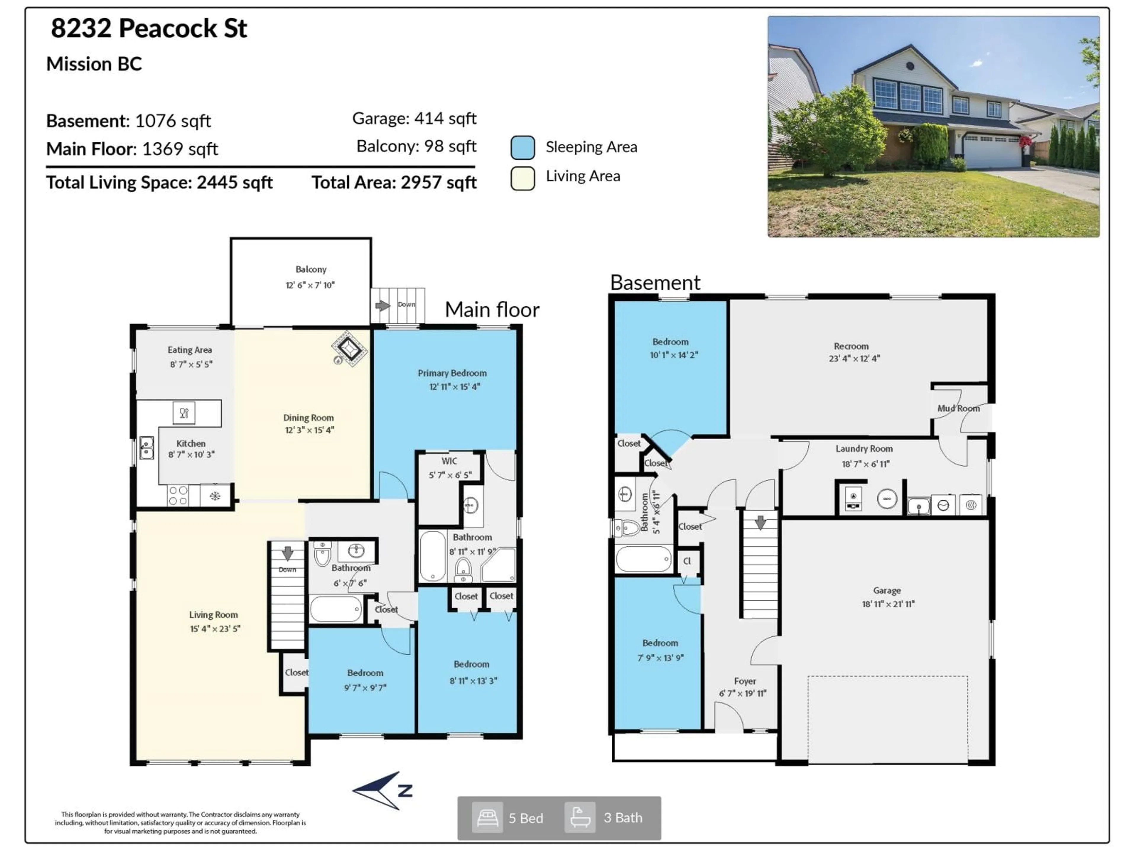 Floor plan for 8232 PEACOCK STREET, Mission British Columbia V2V6Z8