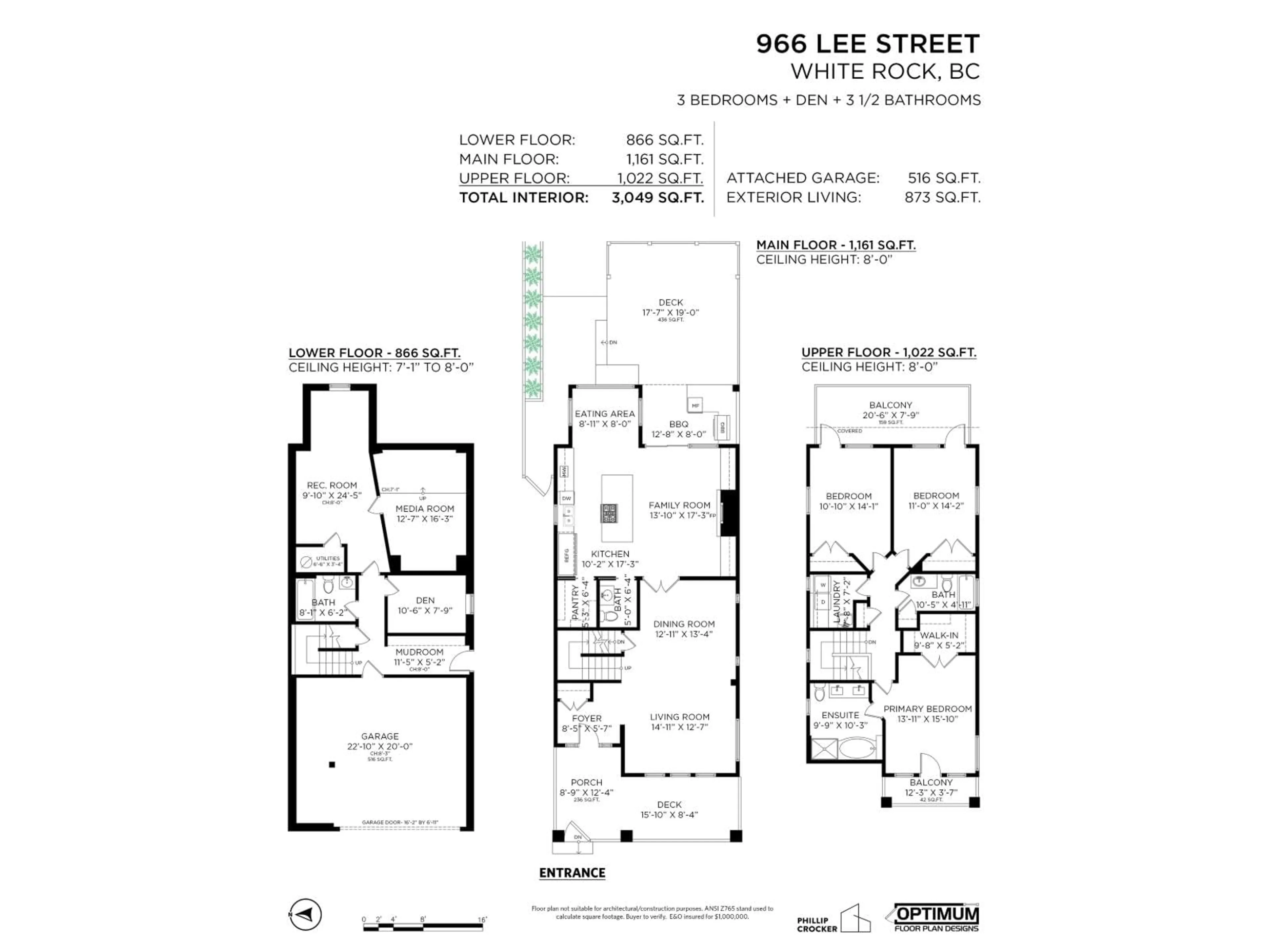 Floor plan for 966 LEE STREET, White Rock British Columbia V4B4N8