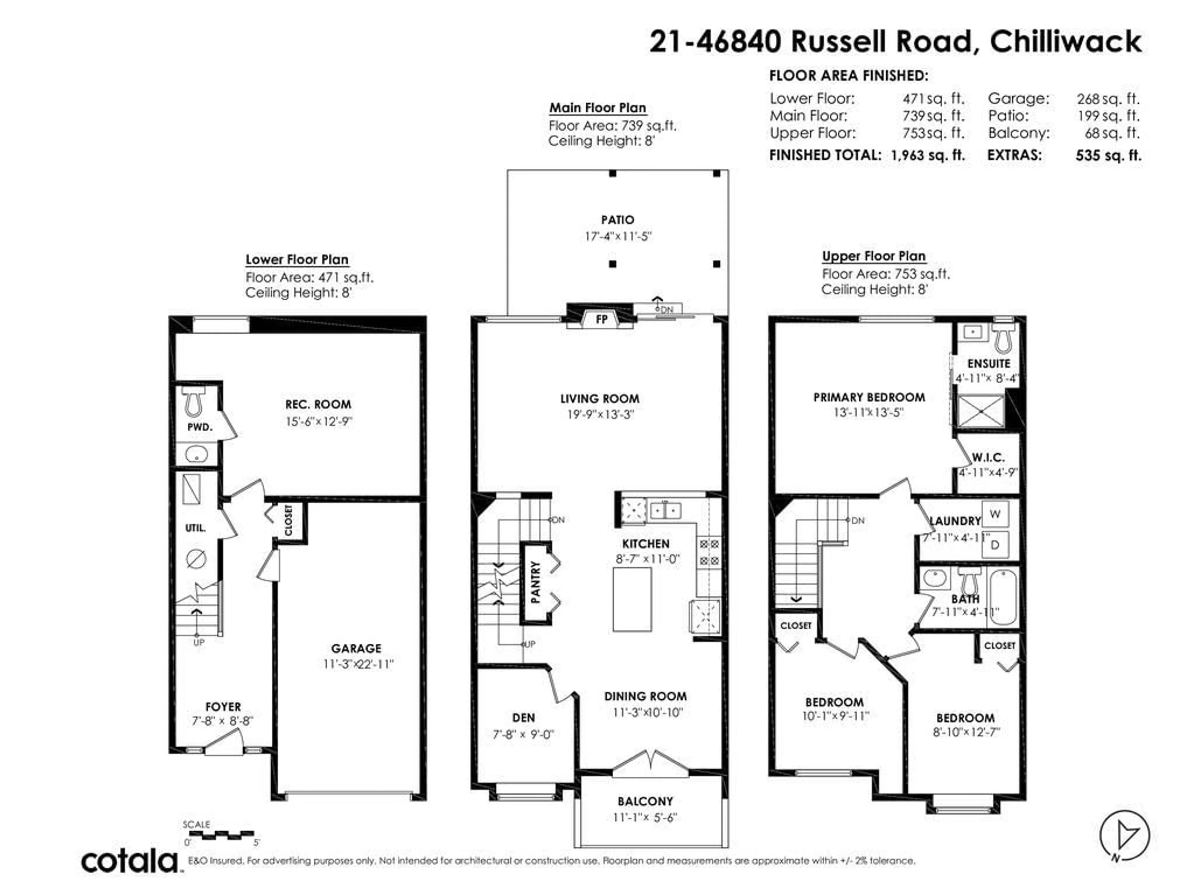 Floor plan for 21 - 46840 RUSSELL ROAD, Chilliwack British Columbia V2R5Z1
