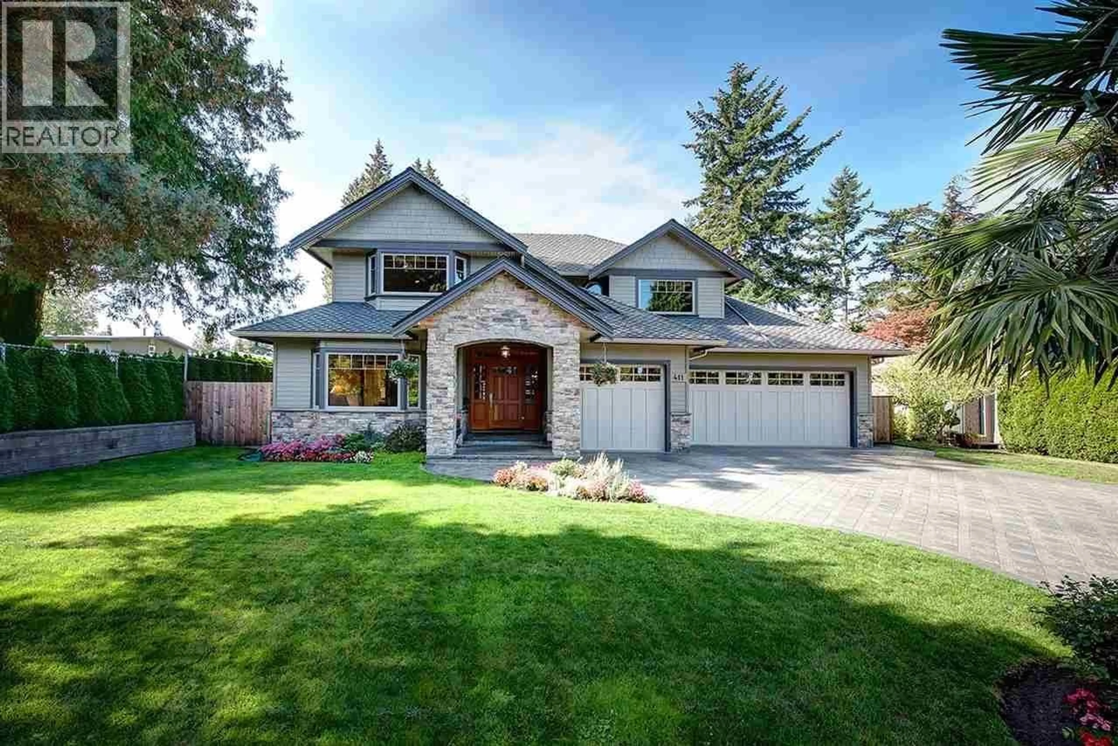 Home with brick exterior material, street for 411 KERRY DRIVE, Delta British Columbia V4M2R1