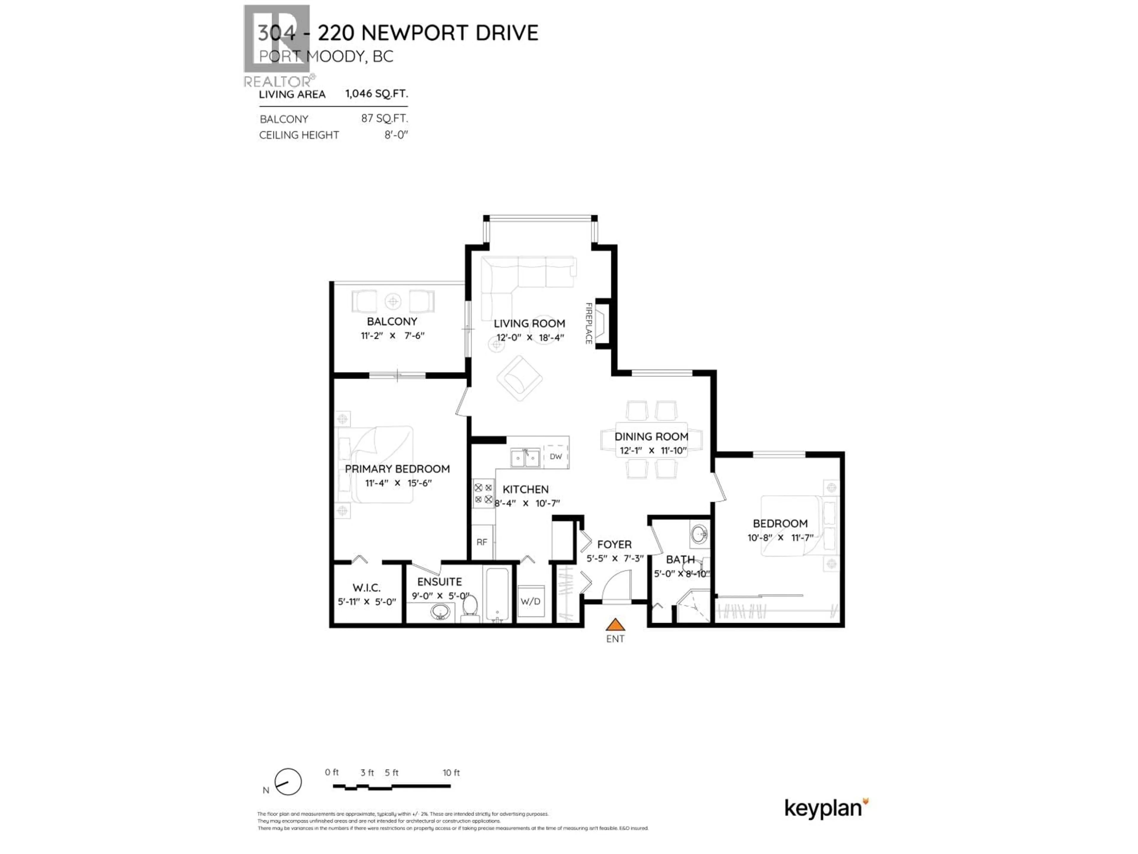 Floor plan for 304 - 220 NEWPORT DRIVE, Port Moody British Columbia V3H5B8
