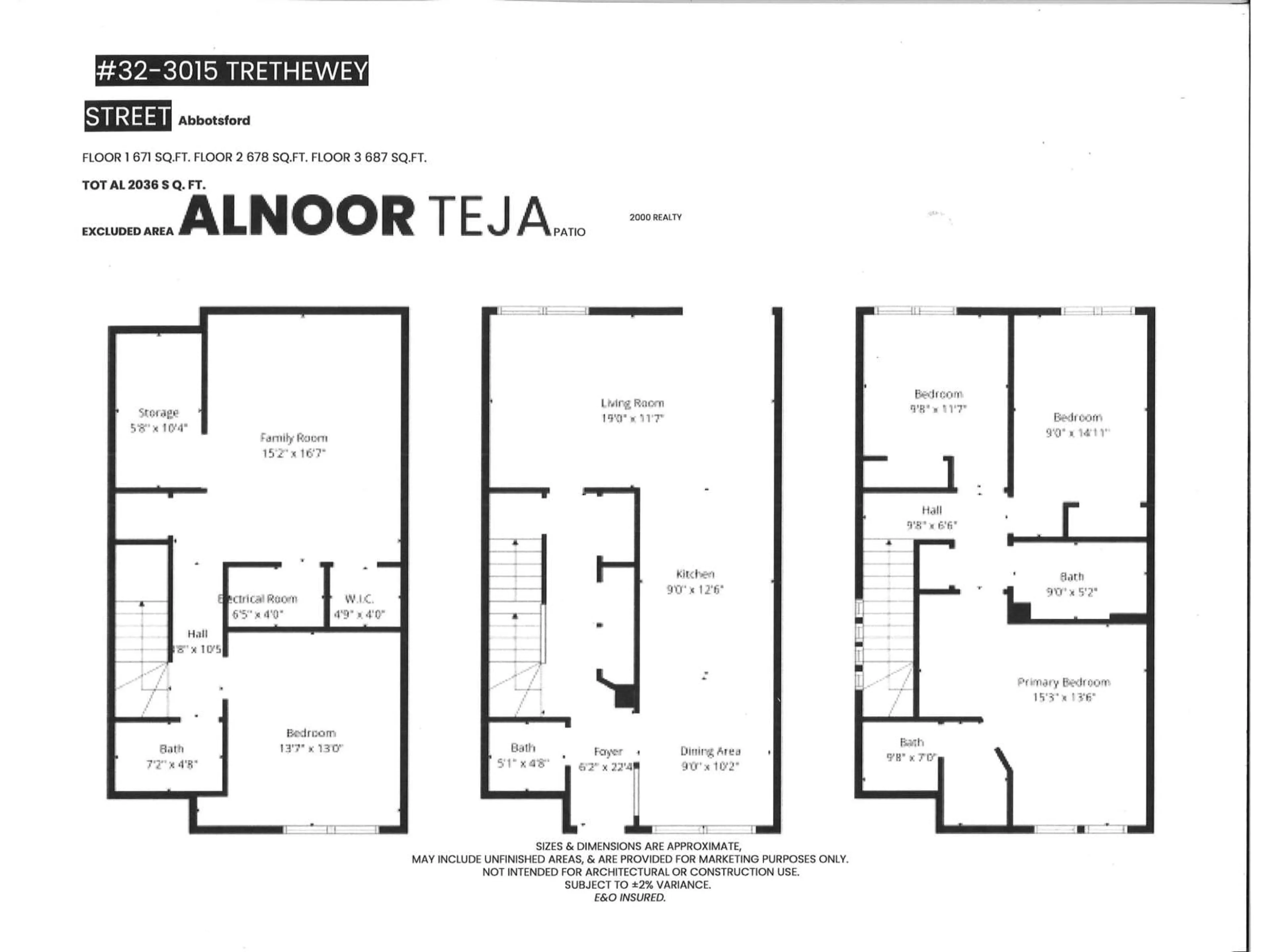 Floor plan for 32 - 3015 TRETHEWEY STREET, Abbotsford British Columbia V2T3R4