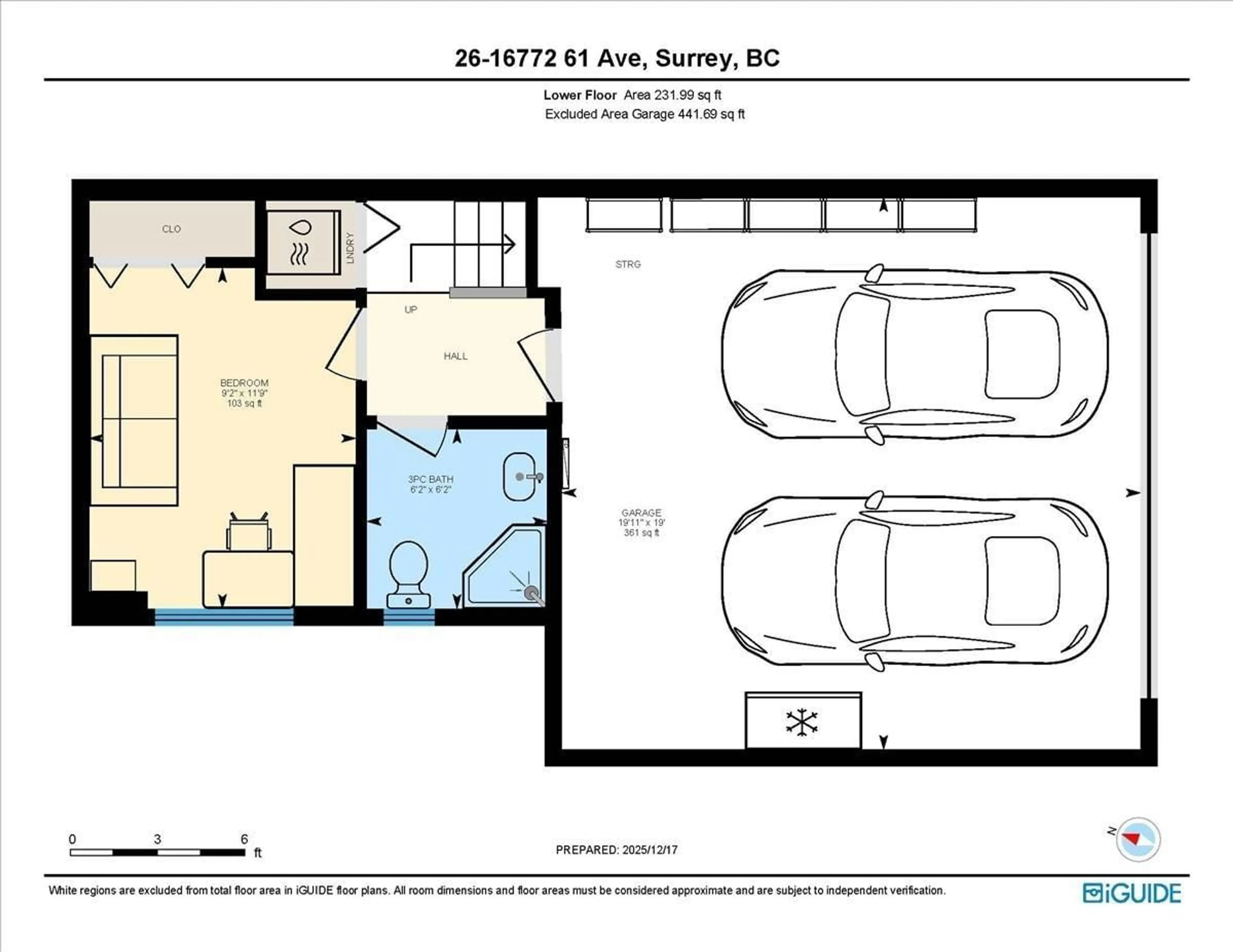 Floor plan for 26 - 16772 61 AVENUE, Surrey British Columbia V3S4P2