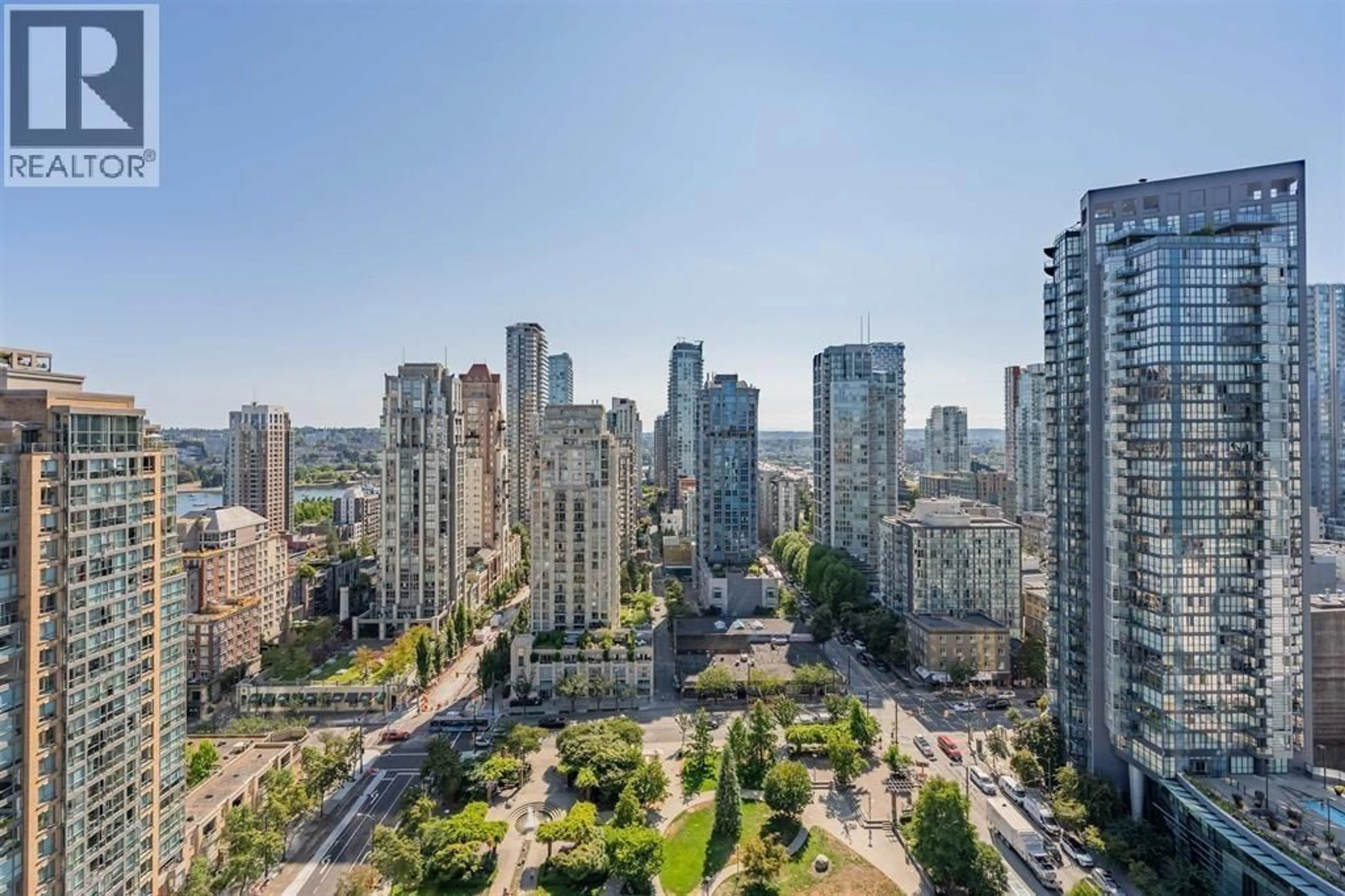 A pic from outside/outdoor area/front of a property/back of a property/a pic from drone, city buildings view from balcony for 2109 - 1111 RICHARDS STREET, Vancouver British Columbia V6B0S3