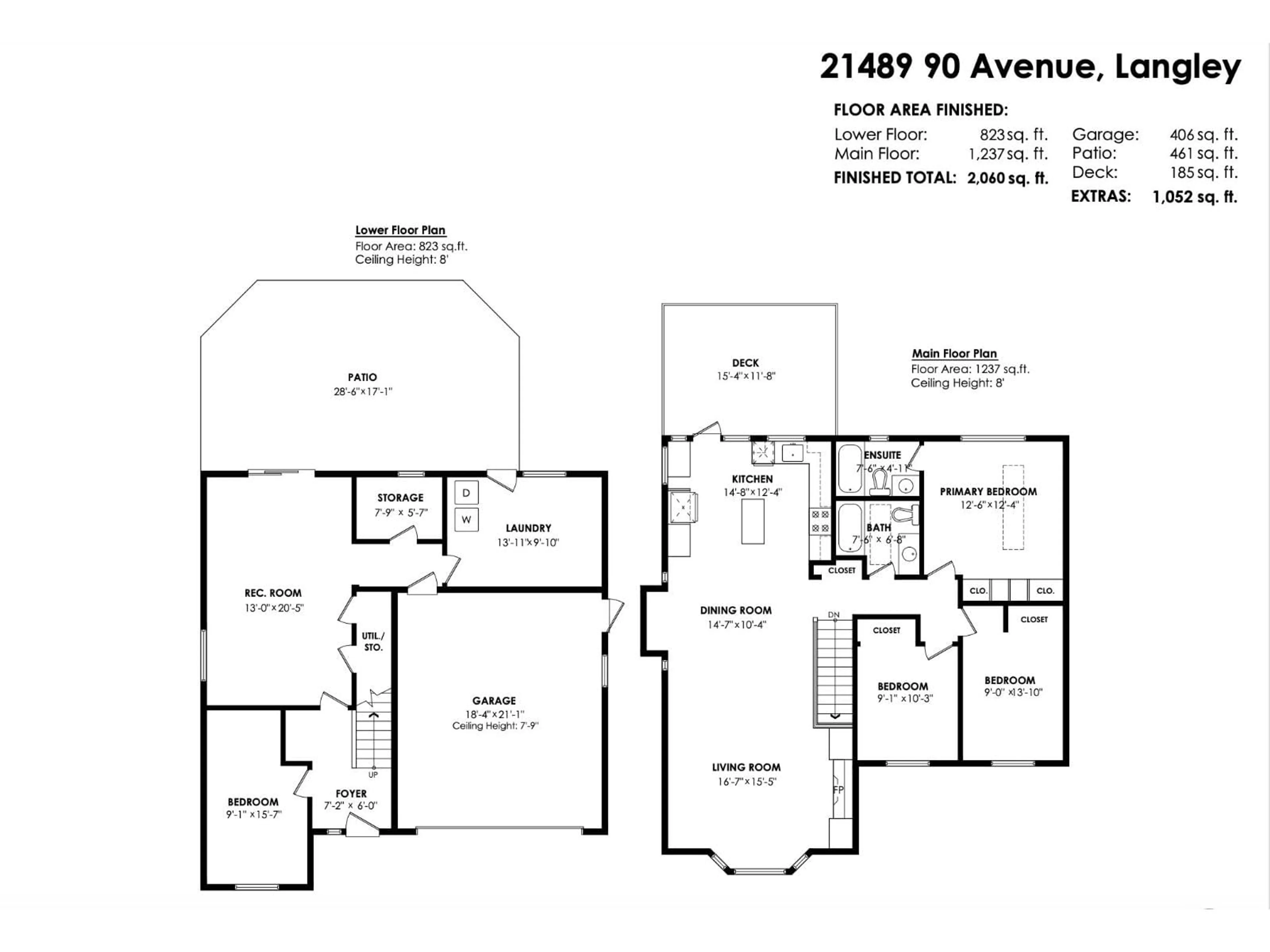 Floor plan for 21489 90 AVENUE, Langley British Columbia V1M1Z2