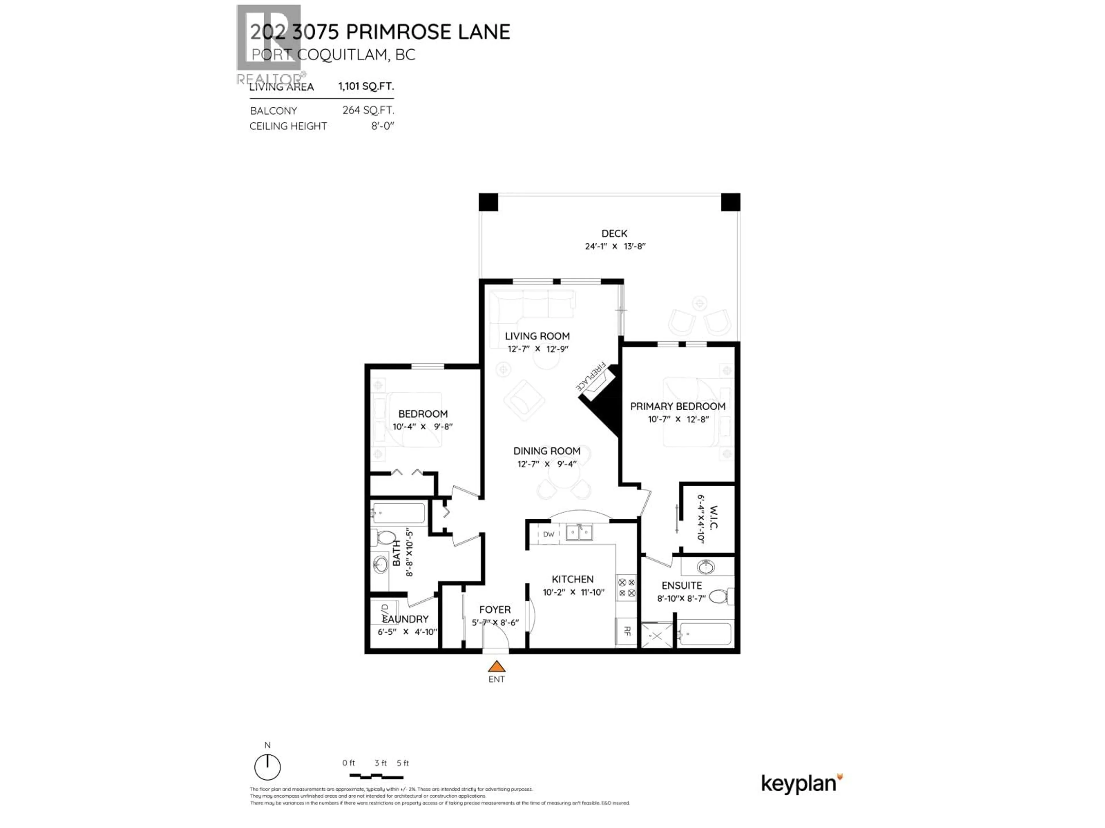 Floor plan for 202 - 3075 PRIMROSE LANE, Coquitlam British Columbia V3B7S2