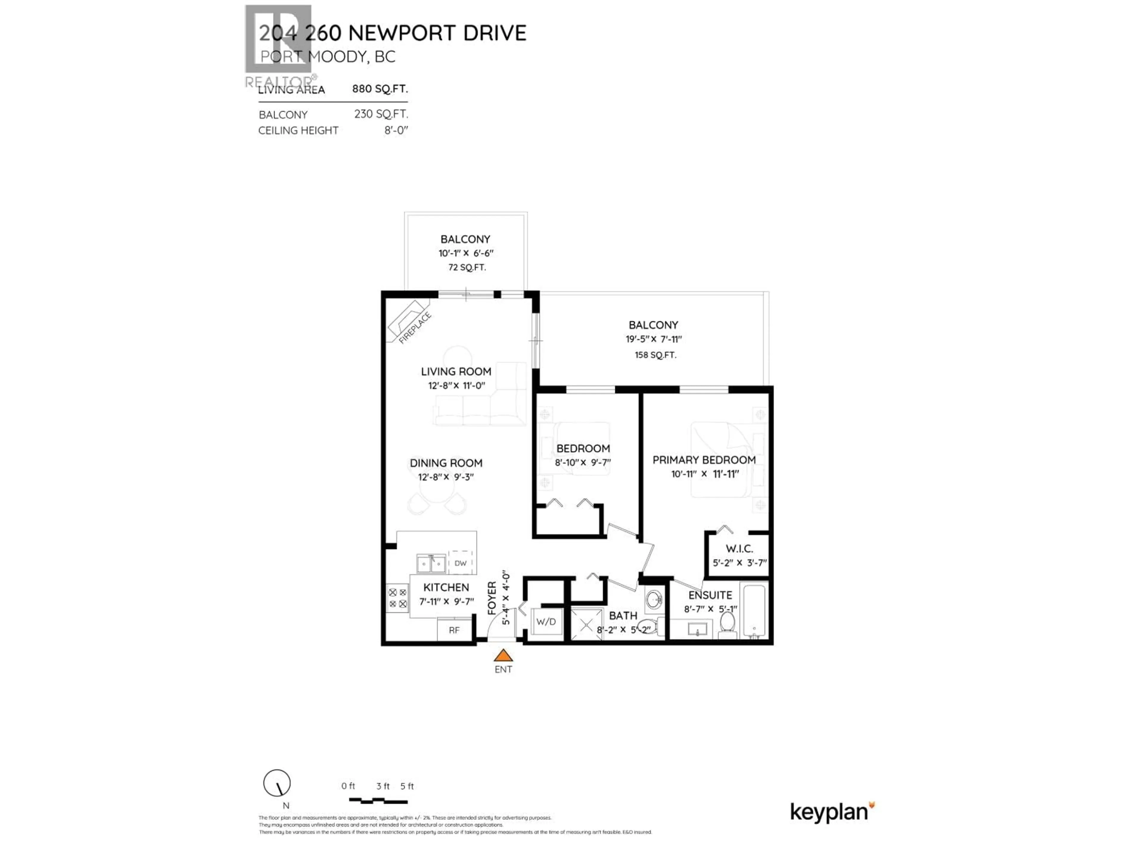 Floor plan for 204 - 260 NEWPORT DRIVE, Port Moody British Columbia V3H5C6