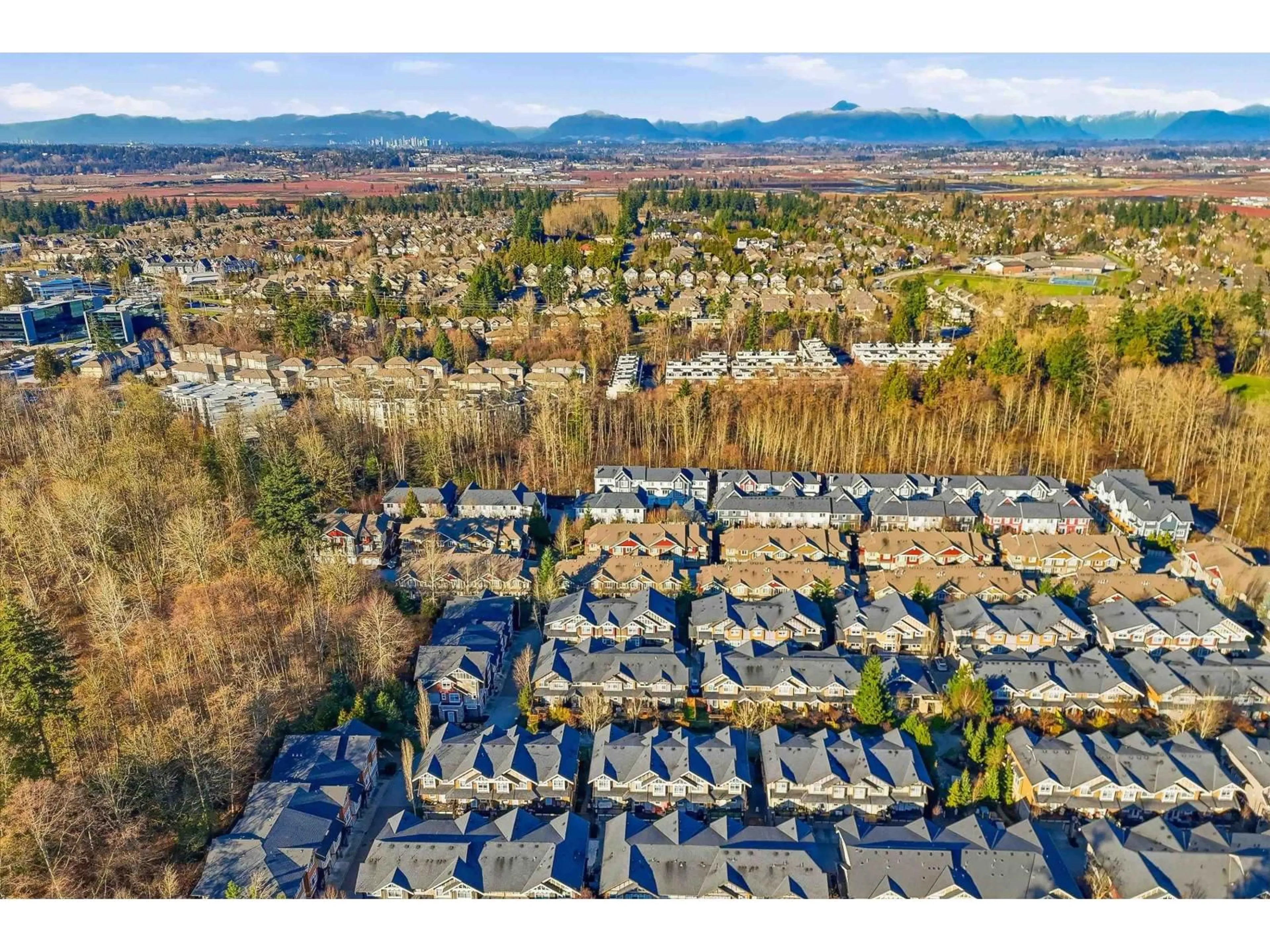A pic from outside/outdoor area/front of a property/back of a property/a pic from drone, mountain view for 40 - 2955 156 STREET, Surrey British Columbia V3S2W8