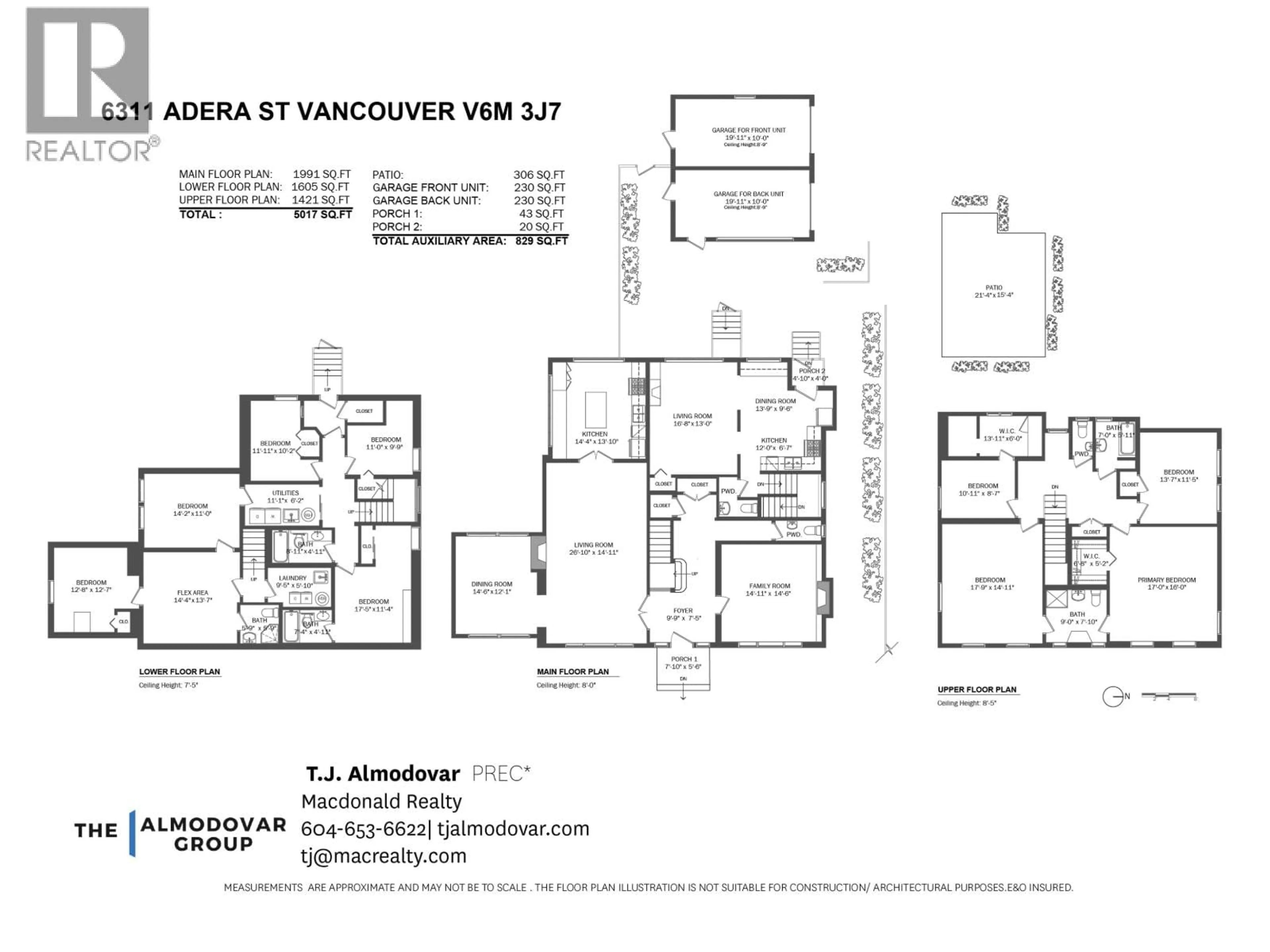 Floor plan for 6311 ADERA STREET, Vancouver British Columbia V6M3J7