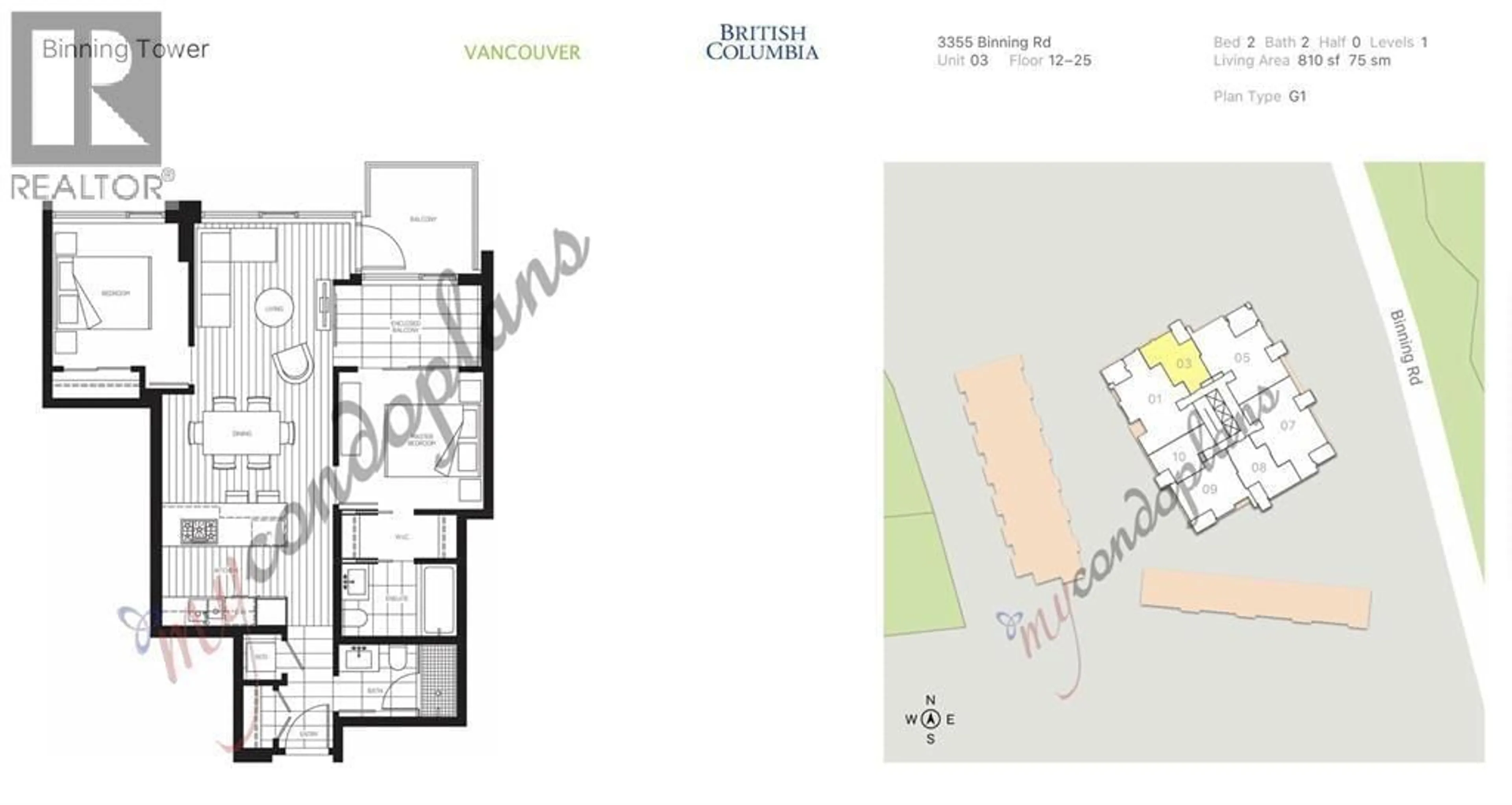 Floor plan for 803 - 3355 BINNING ROAD, Vancouver British Columbia V6S0J1
