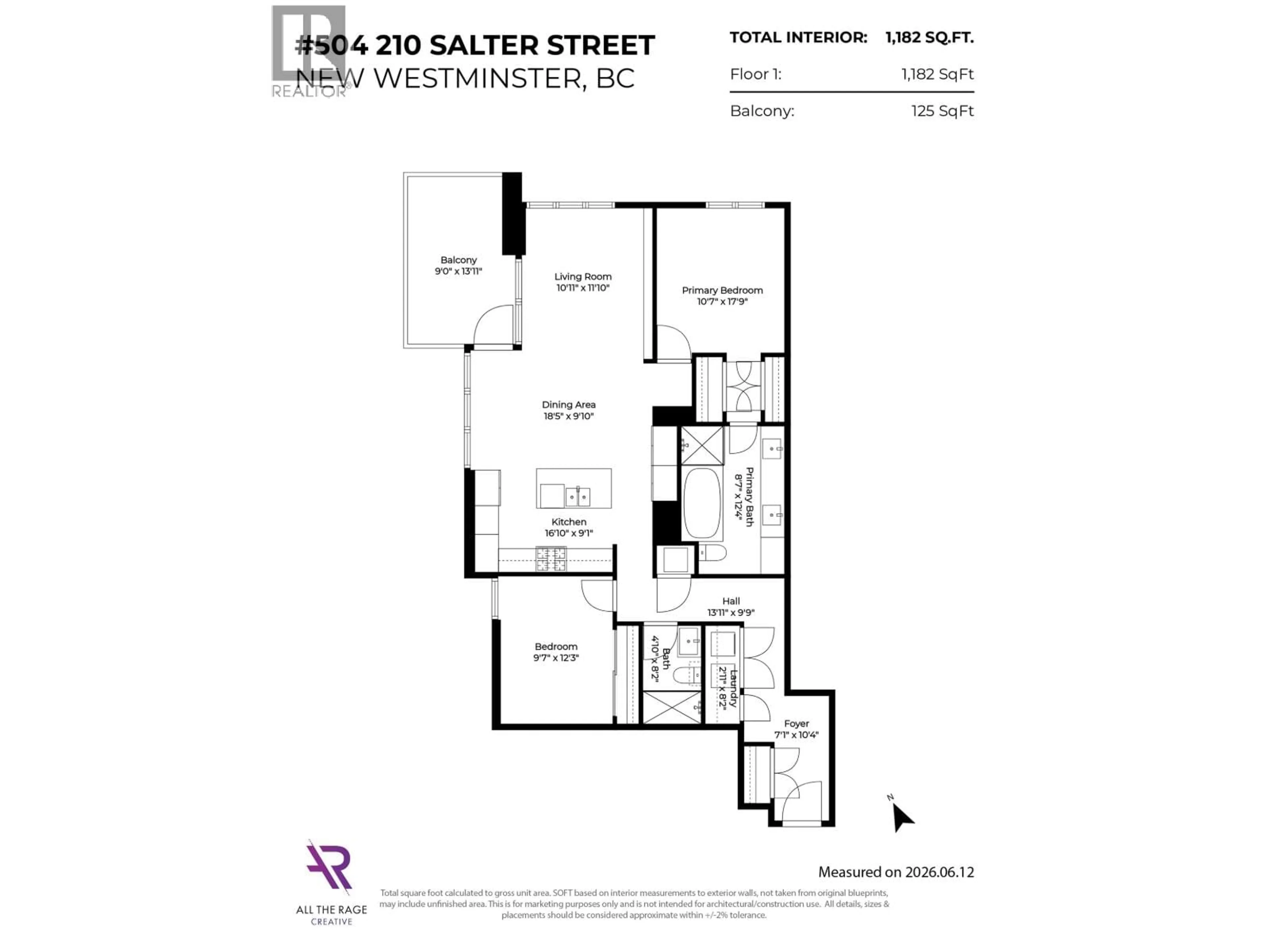 Floor plan for 504 - 210 SALTER STREET, New Westminster British Columbia V3M0J9