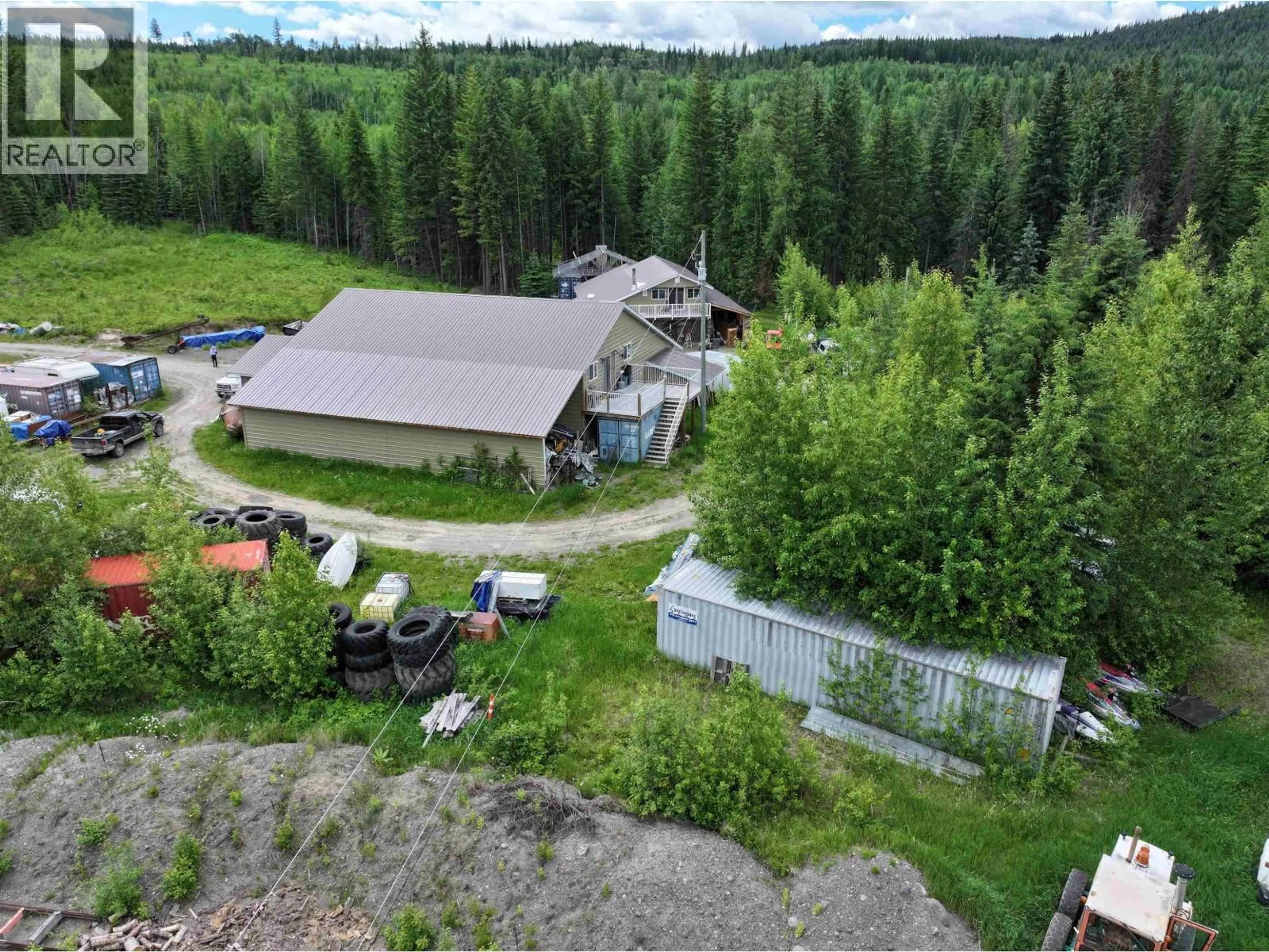 A pic from outside/outdoor area/front of a property/back of a property/a pic from drone, unknown for 3724 BOWERS LAKE ROAD, Canim Lake British Columbia V0K1X3