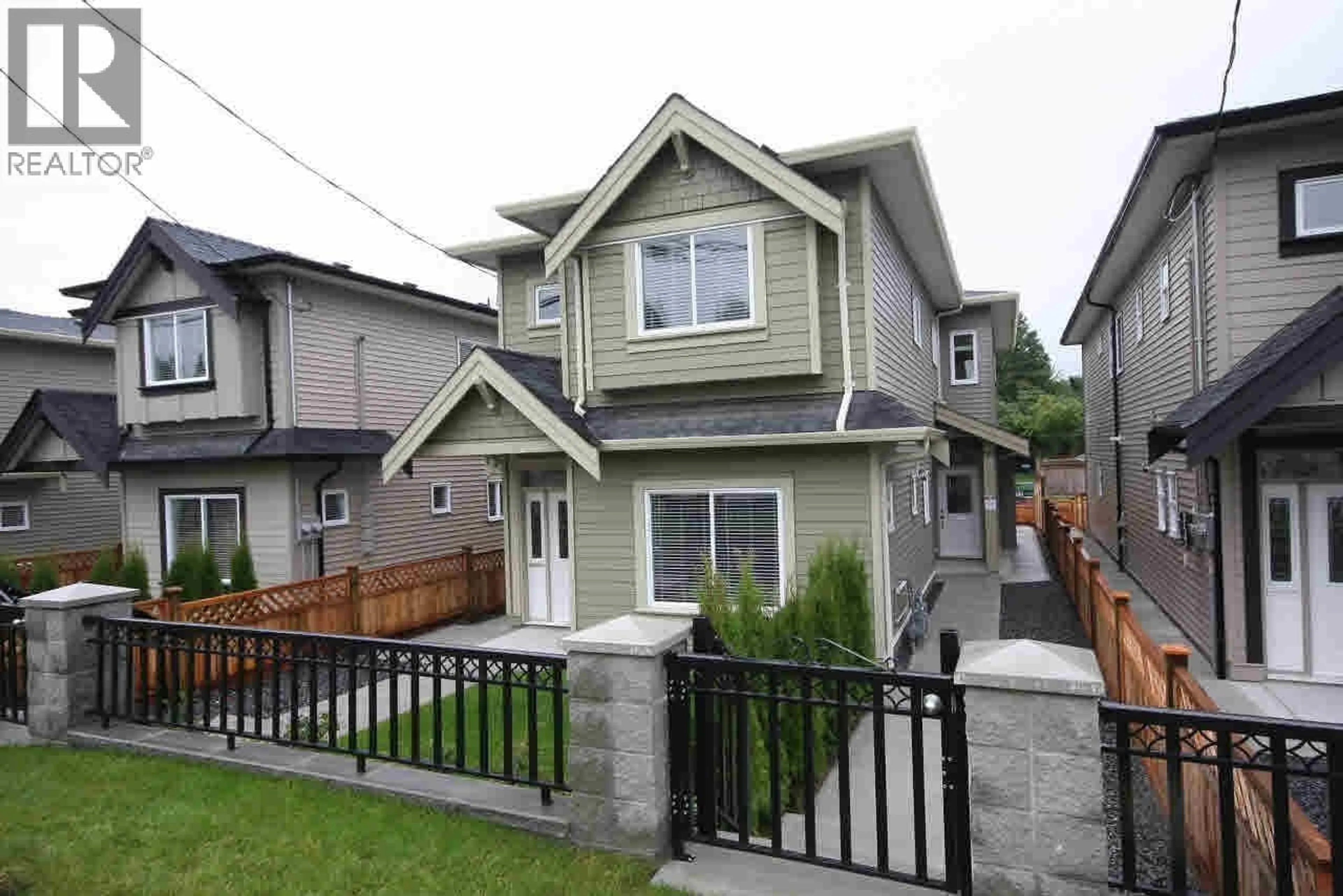 Home with vinyl exterior material, street for 7240 STRIDE AVENUE, Burnaby British Columbia V3N1T9