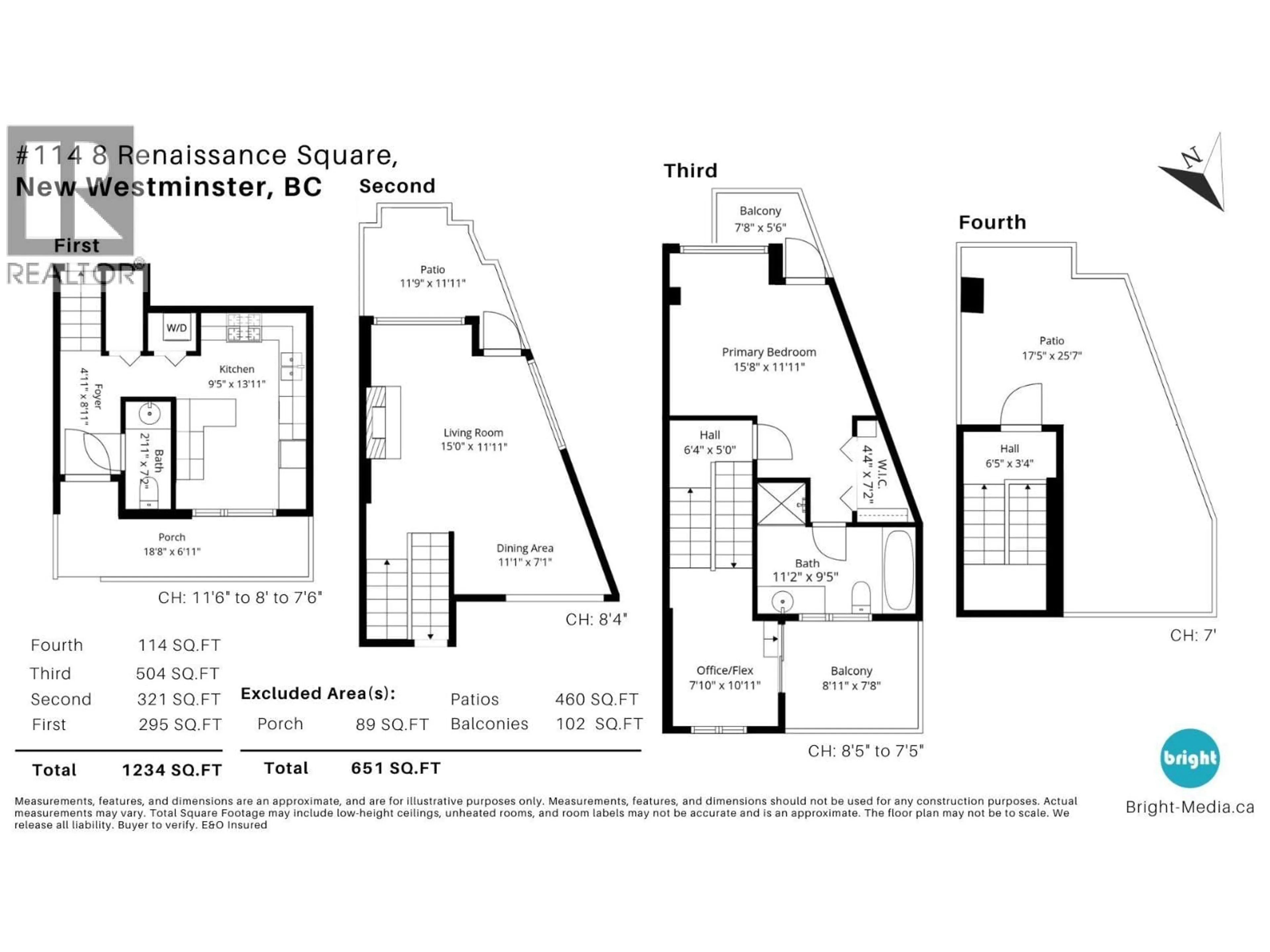 Floor plan for 114 - 8 RENAISSANCE SQUARE, New Westminster British Columbia V3M7A9