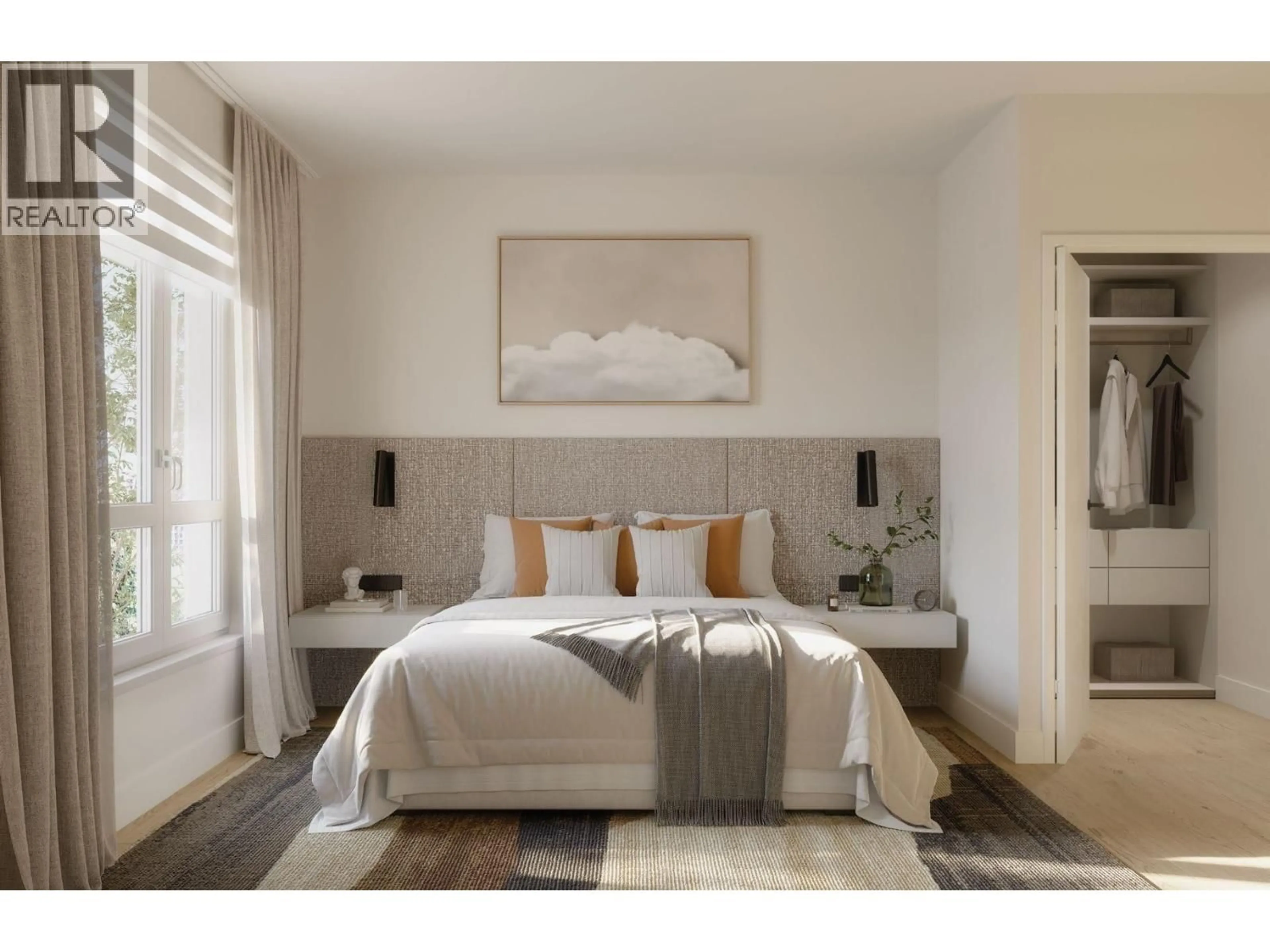 Bedroom with bed, wood/laminate floor for 515 - 600 SHAW AVENUE, Coquitlam British Columbia V0V0V0