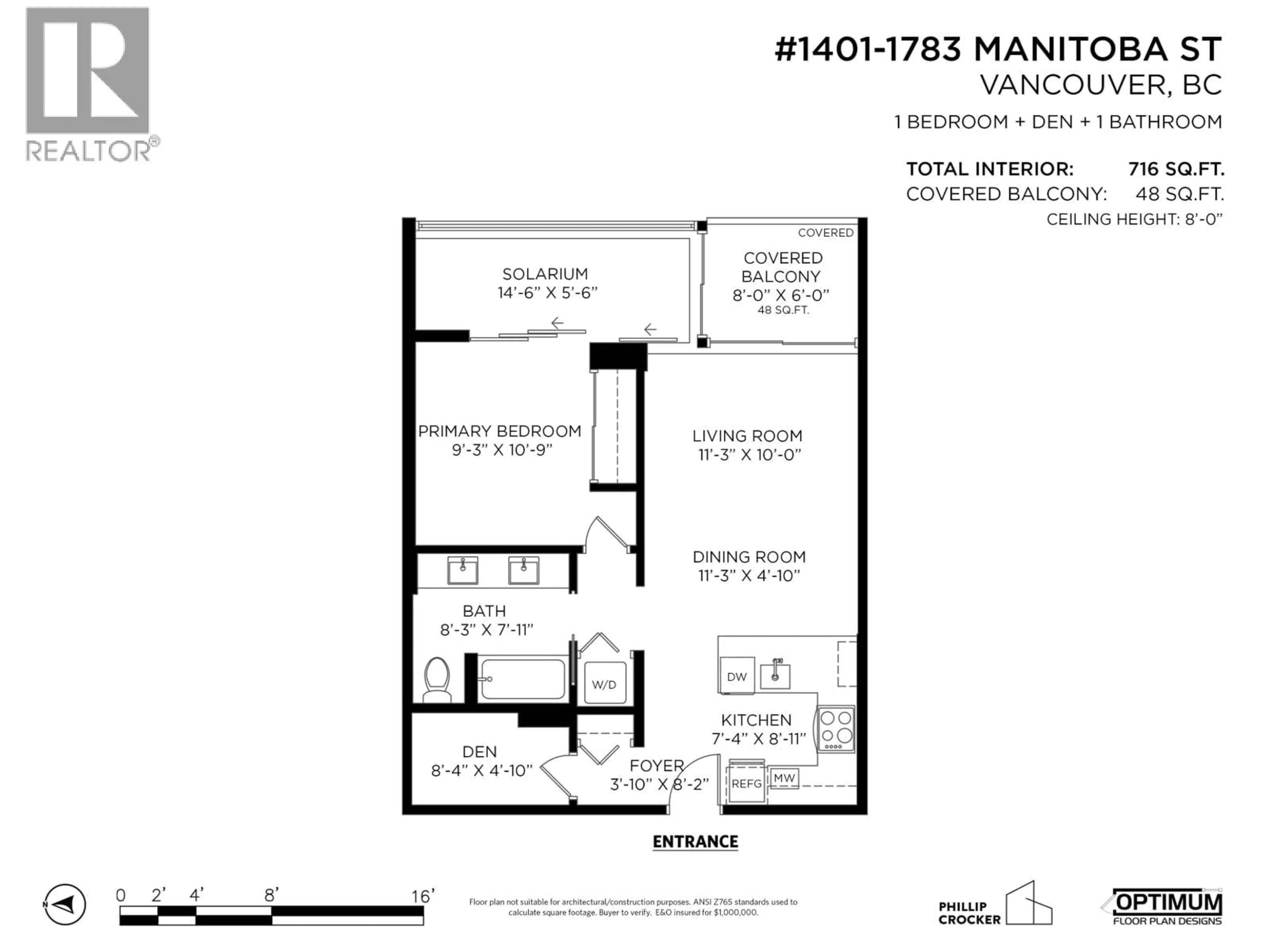 Floor plan for 1401 - 1783 MANITOBA STREET, Vancouver British Columbia V5Y0K1
