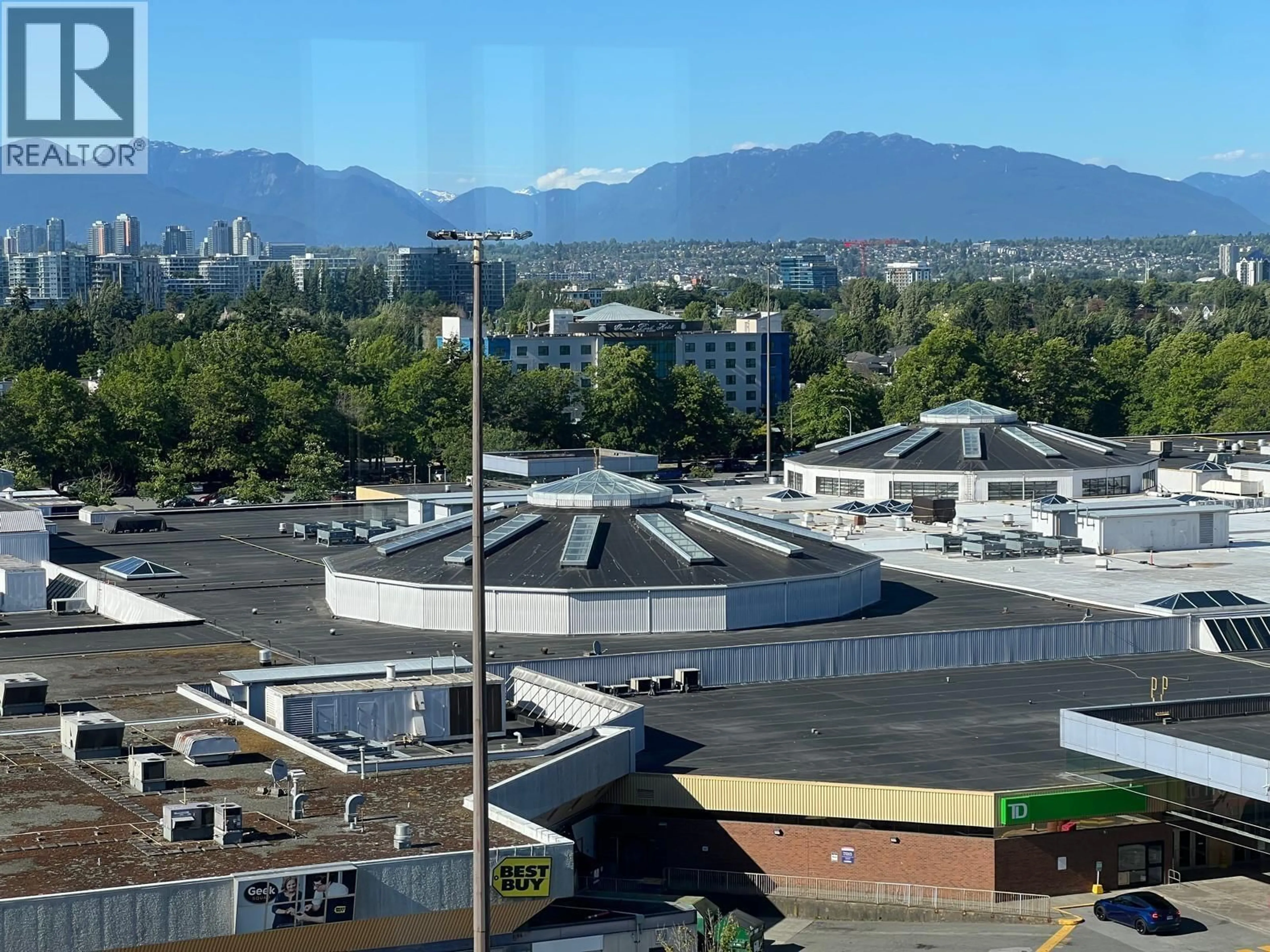 A pic from outside/outdoor area/front of a property/back of a property/a pic from drone, mountain view for 1202 - 8160 LANSDOWNE ROAD, Richmond British Columbia V6X0A9