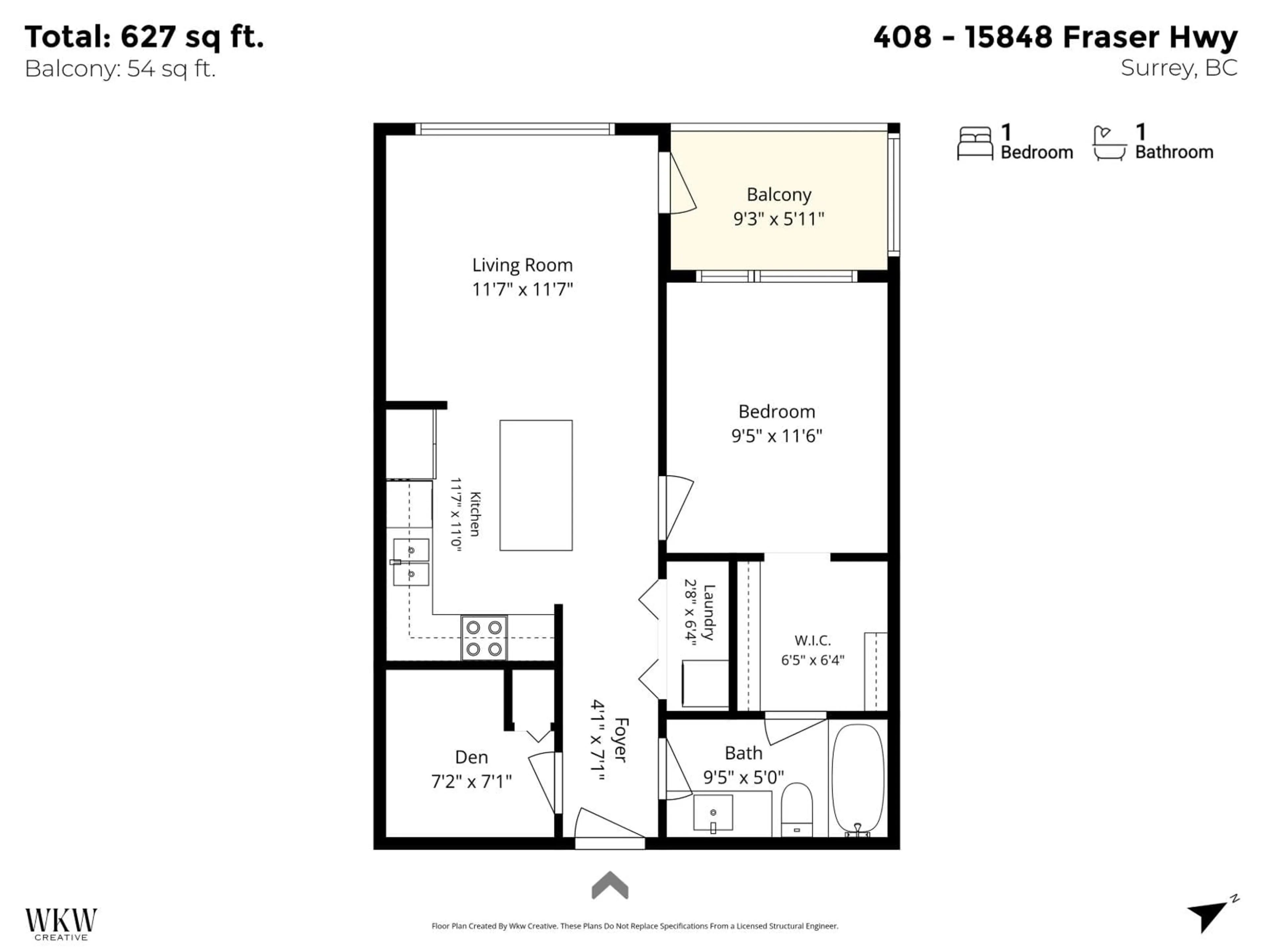 Floor plan for 408 - 15848 FRASER HIGHWAY, Surrey British Columbia V4N6X6