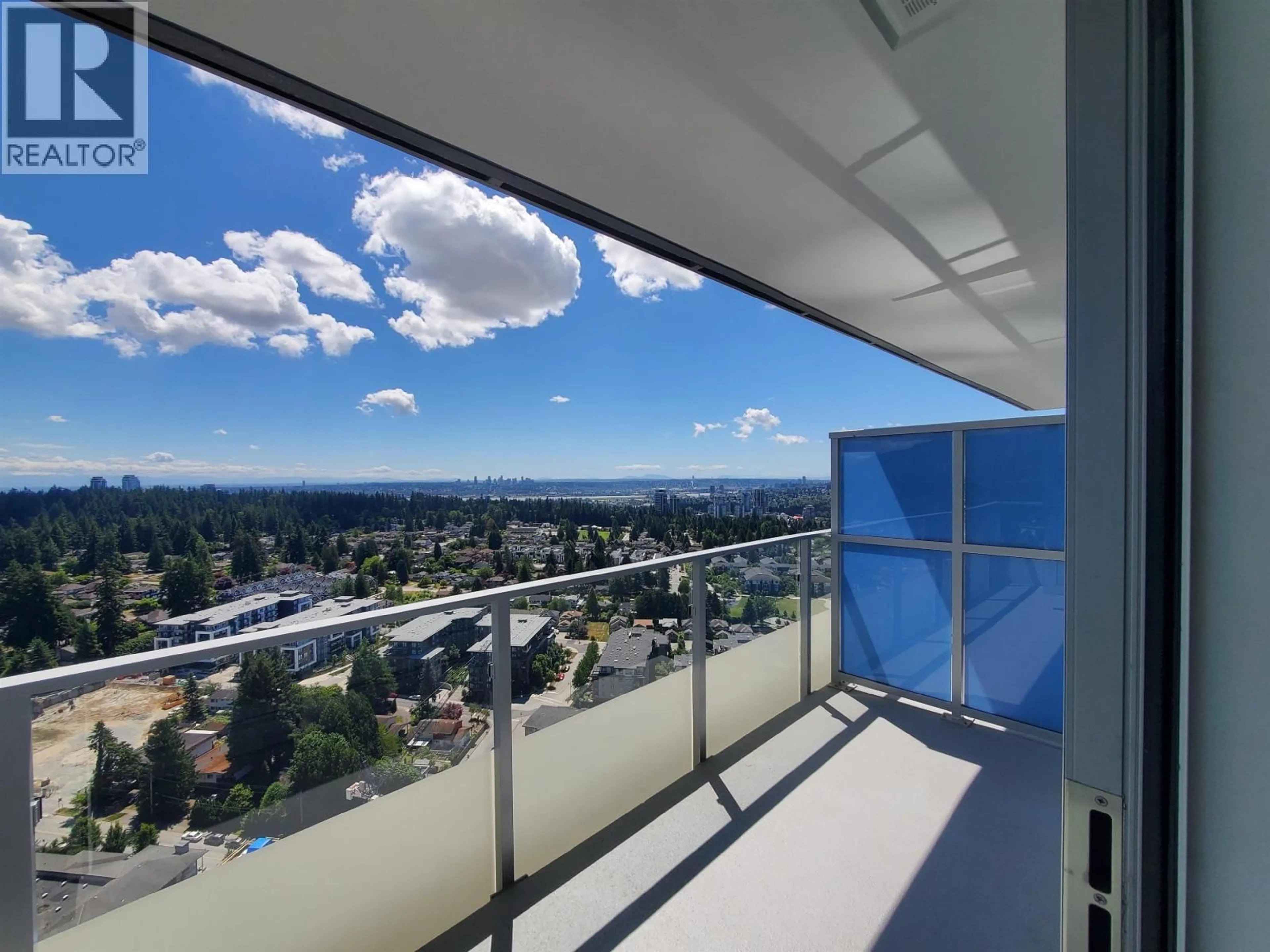 Balcony in the apartment, city buildings view from balcony for 3202 - 567 EMERSON STREET, Coquitlam British Columbia V3J0M8