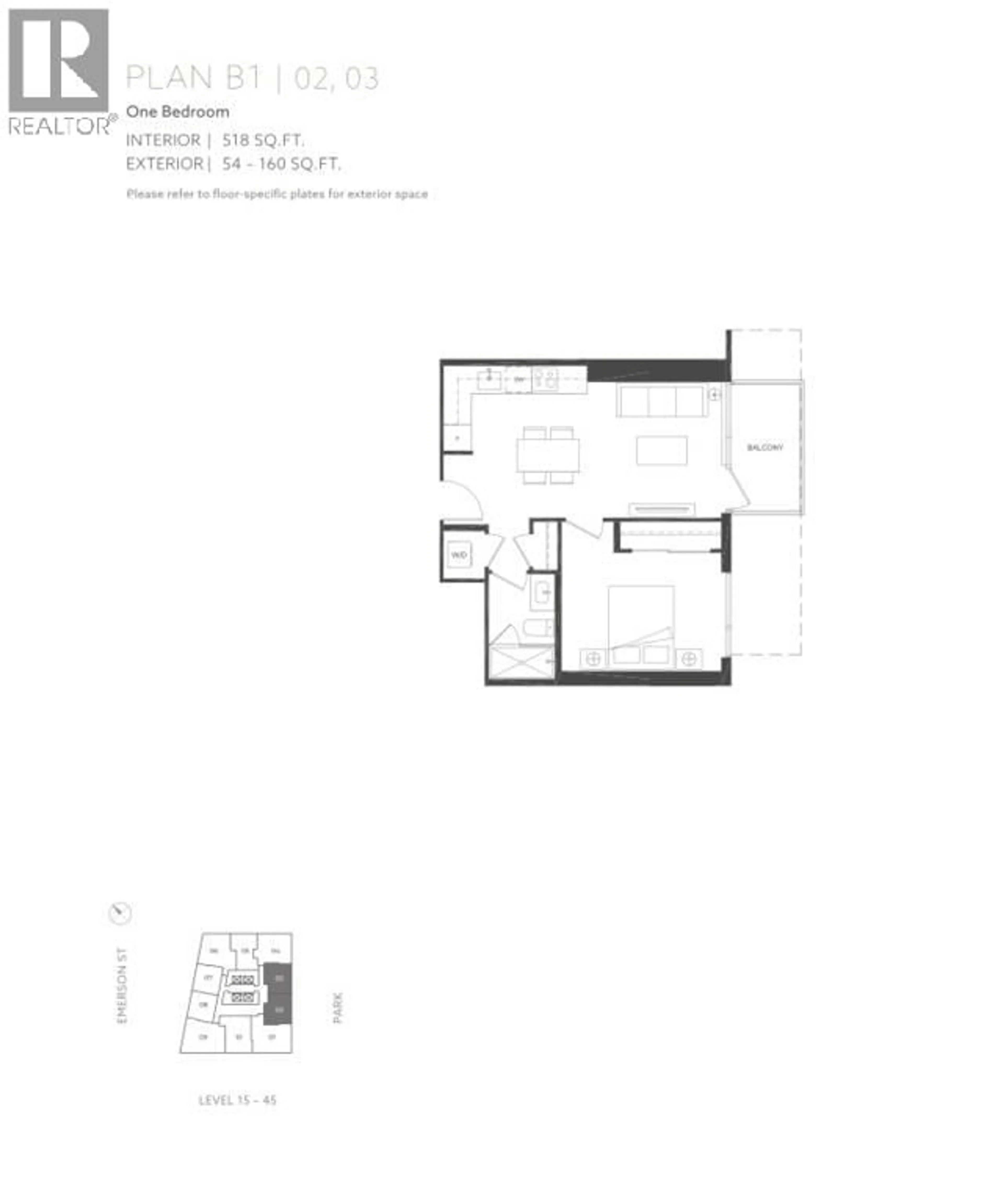 Floor plan for 3202 - 567 EMERSON STREET, Coquitlam British Columbia V3J0M8
