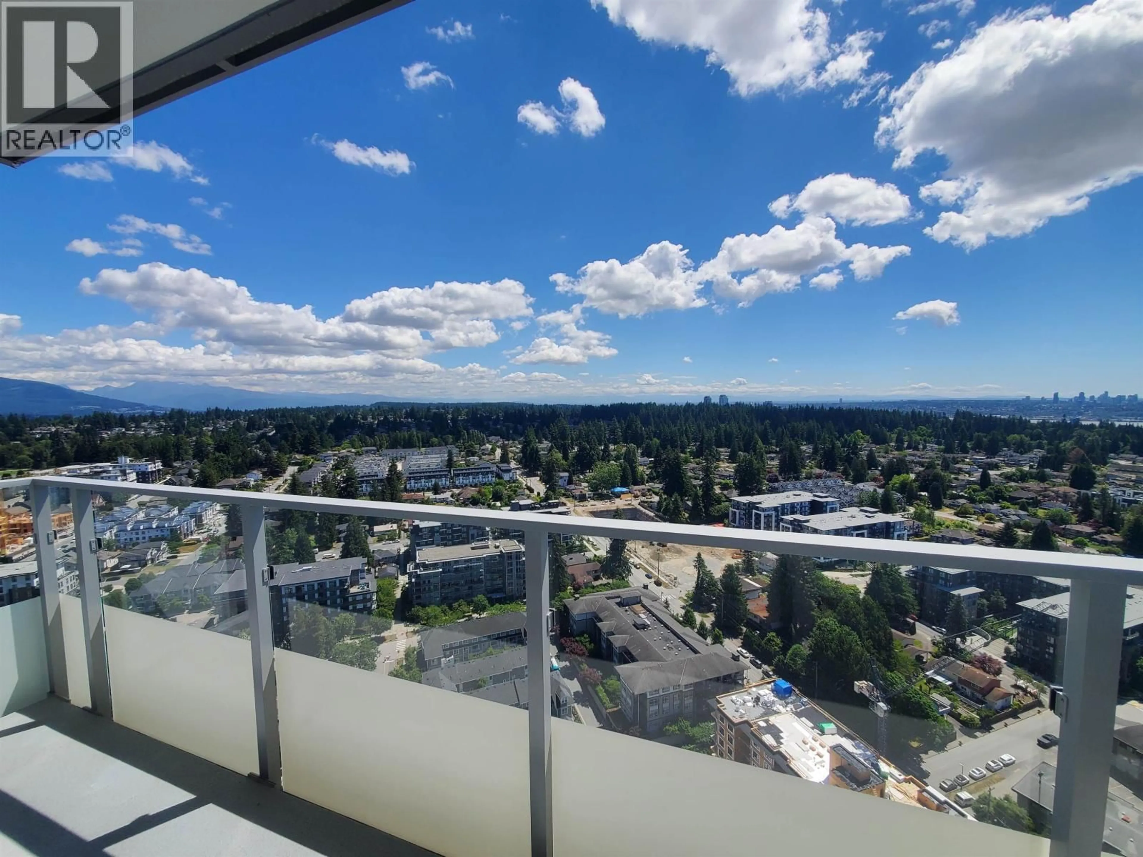 Balcony in the apartment, city buildings view from balcony for 3202 - 567 EMERSON STREET, Coquitlam British Columbia V3J0M8