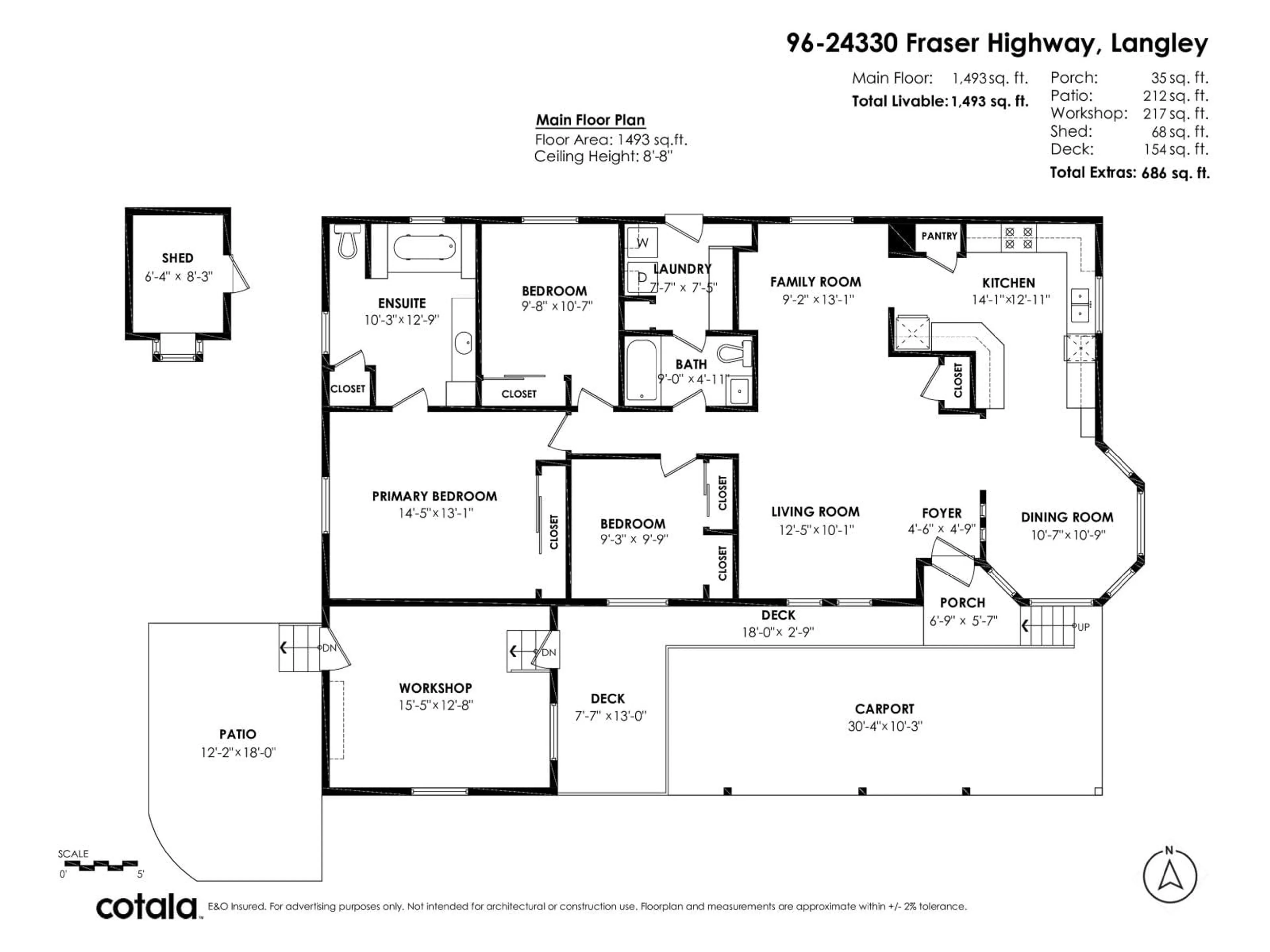 Floor plan for 96 - 24330 FRASER HIGHWAY, Langley British Columbia V2Z1N2