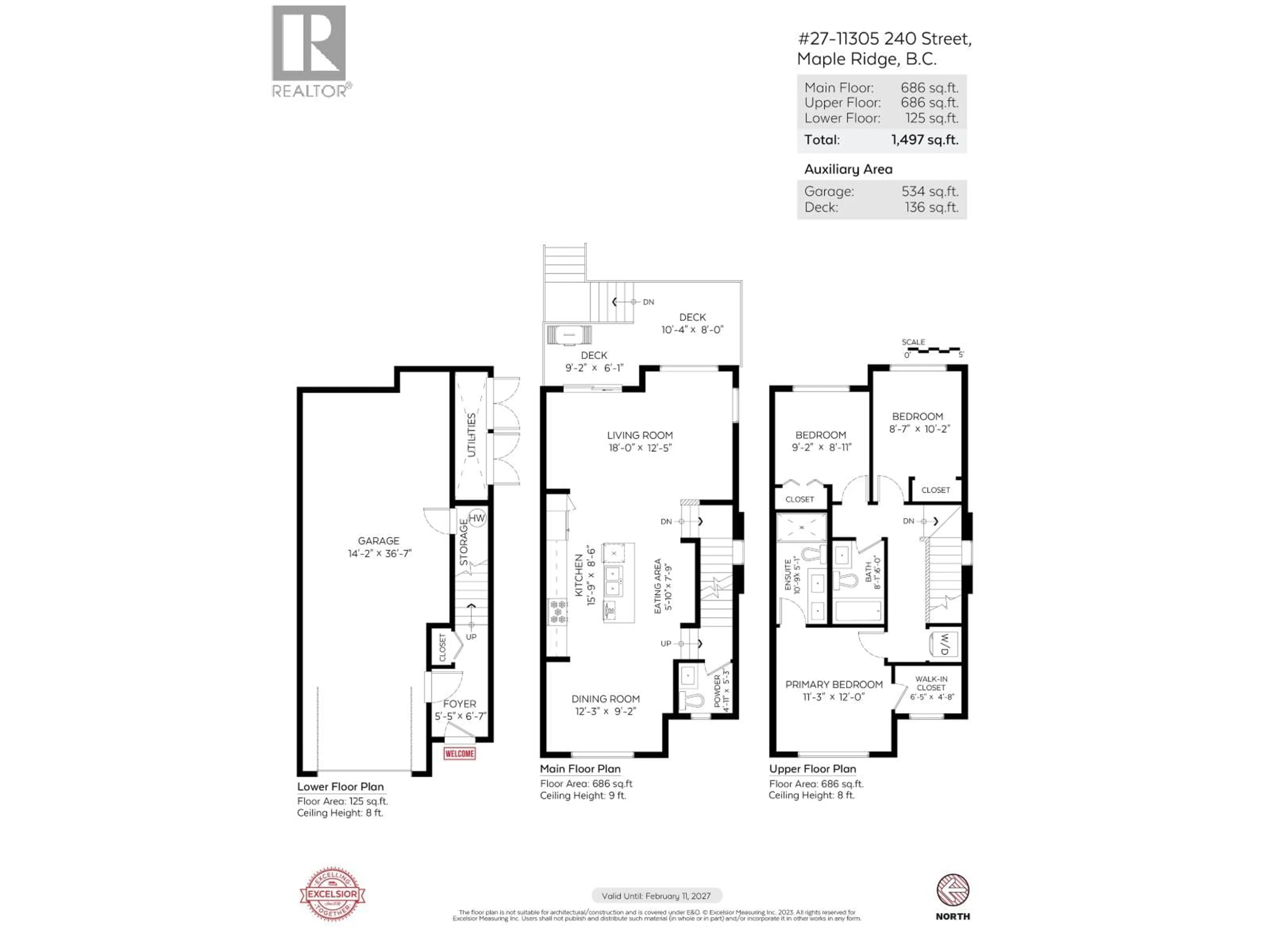 Floor plan for 27 - 11305 240 STREET, Maple Ridge British Columbia V2W0J1
