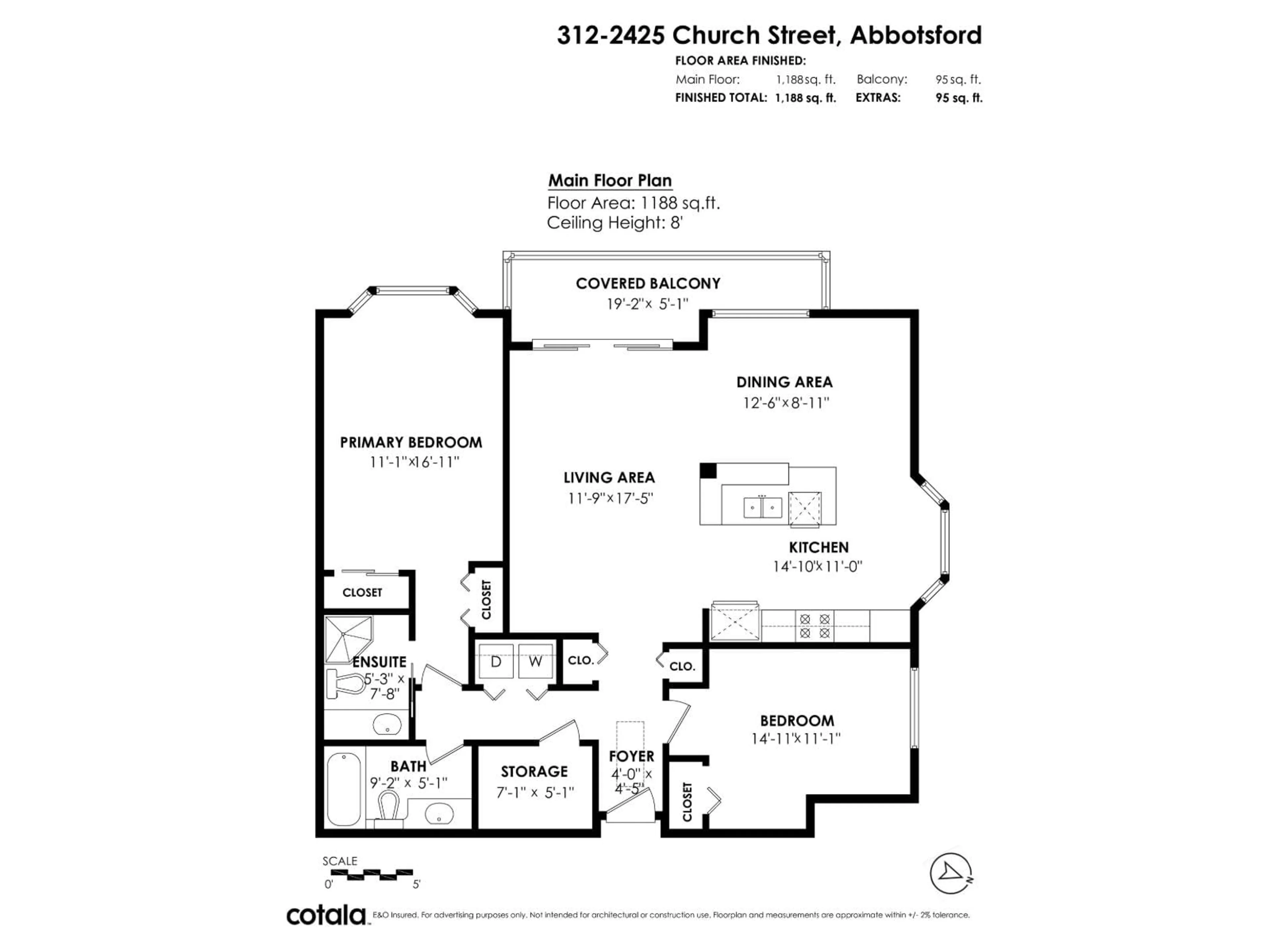 Floor plan for 312 - 2425 CHURCH STREET, Abbotsford British Columbia V2T3J8
