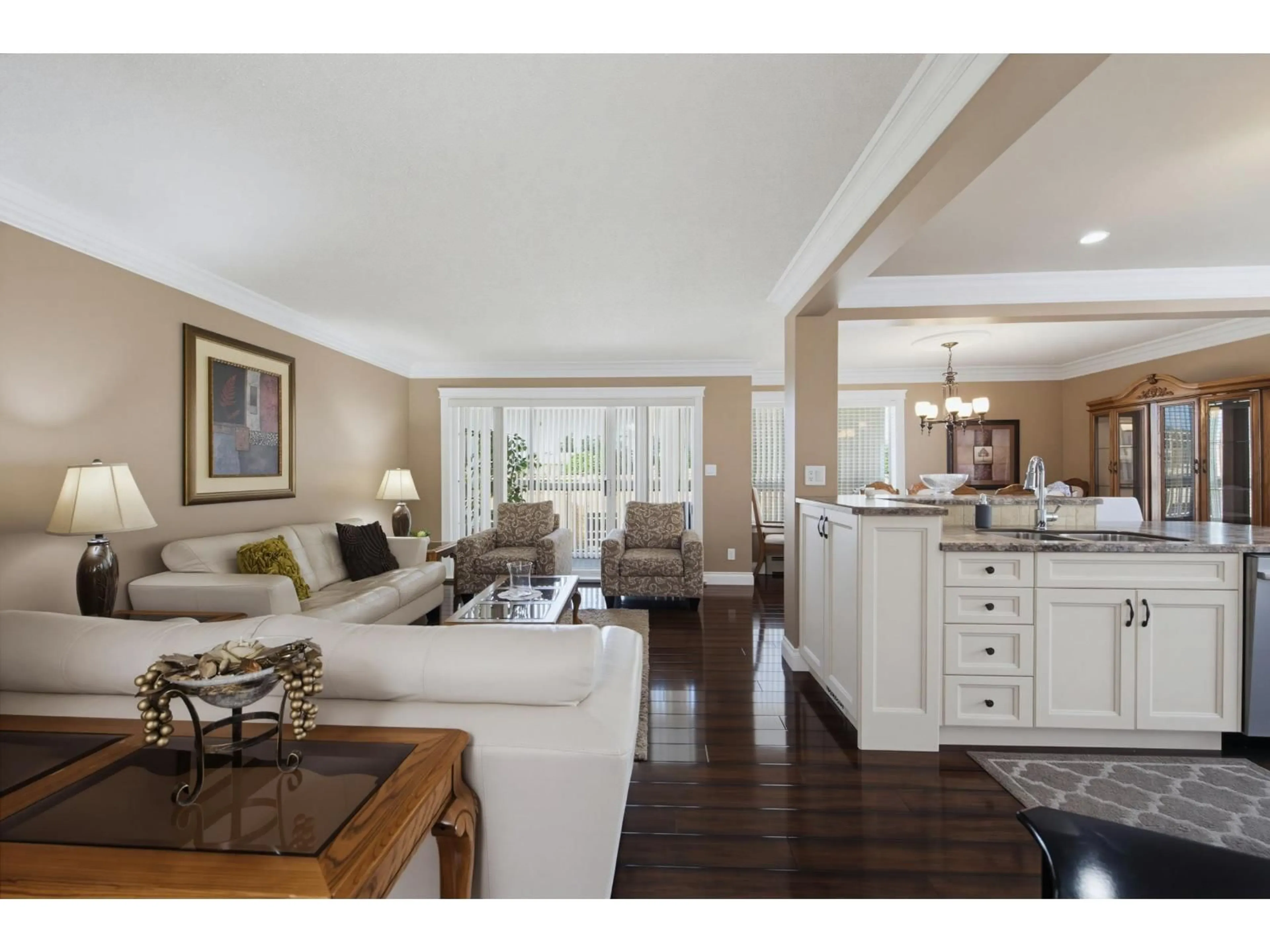 Living room with furniture, wood/laminate floor for 312 - 2425 CHURCH STREET, Abbotsford British Columbia V2T3J8
