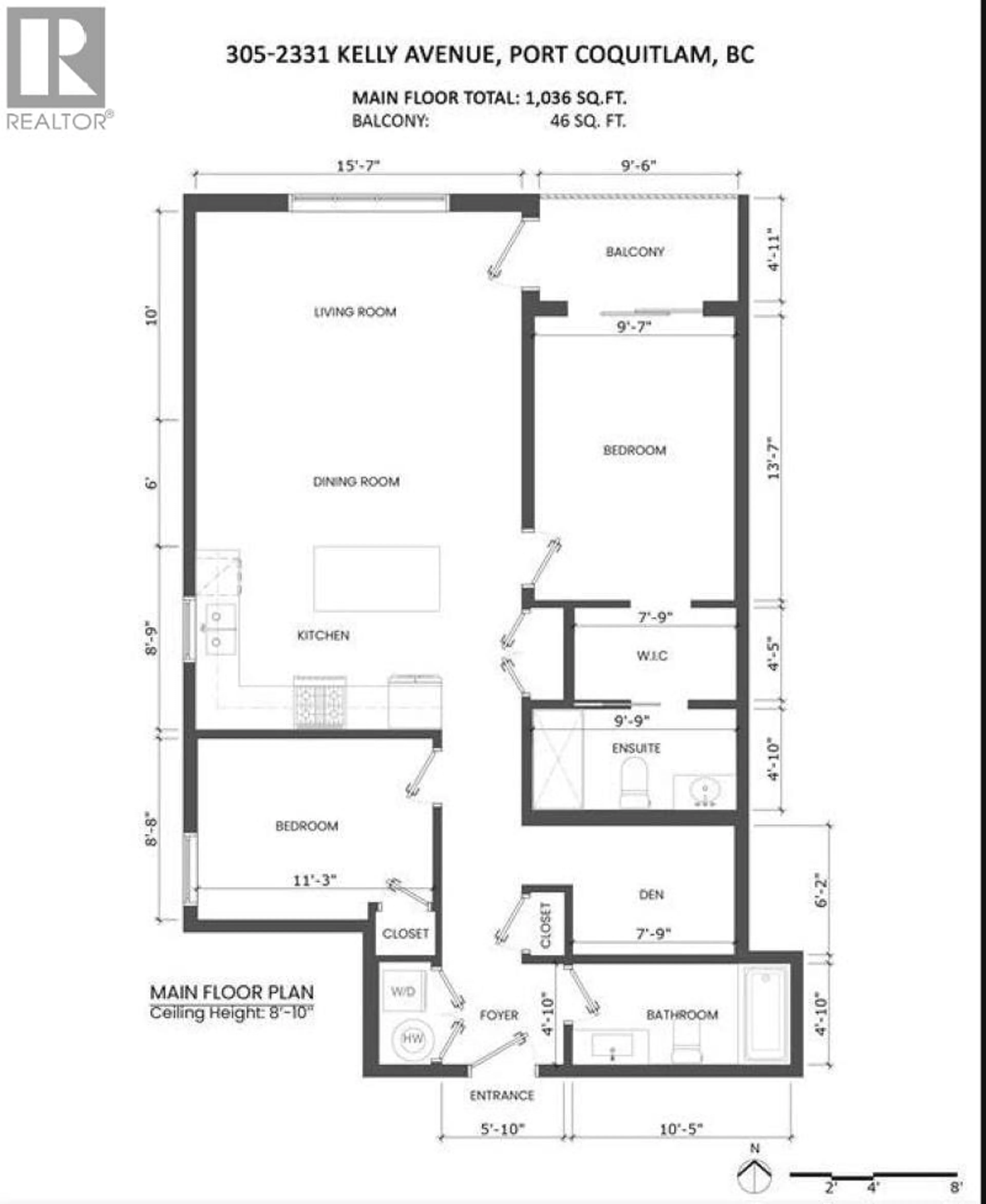 Floor plan for 305 - 2331 KELLY AVENUE, Port Coquitlam British Columbia V3C1Y3