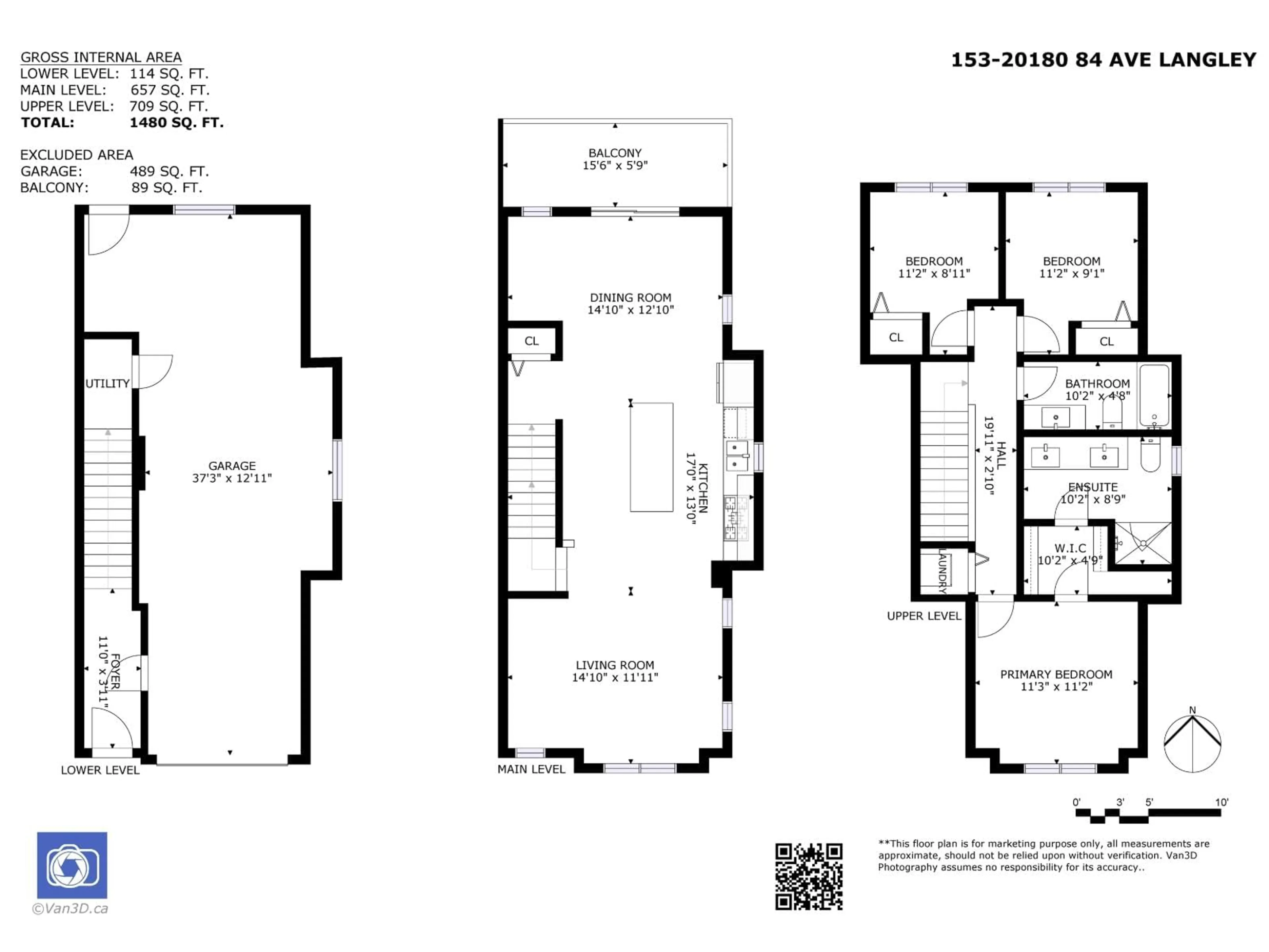 Floor plan for 153 - 20180 84 AVENUE AVENUE, Langley British Columbia V2Y3N5