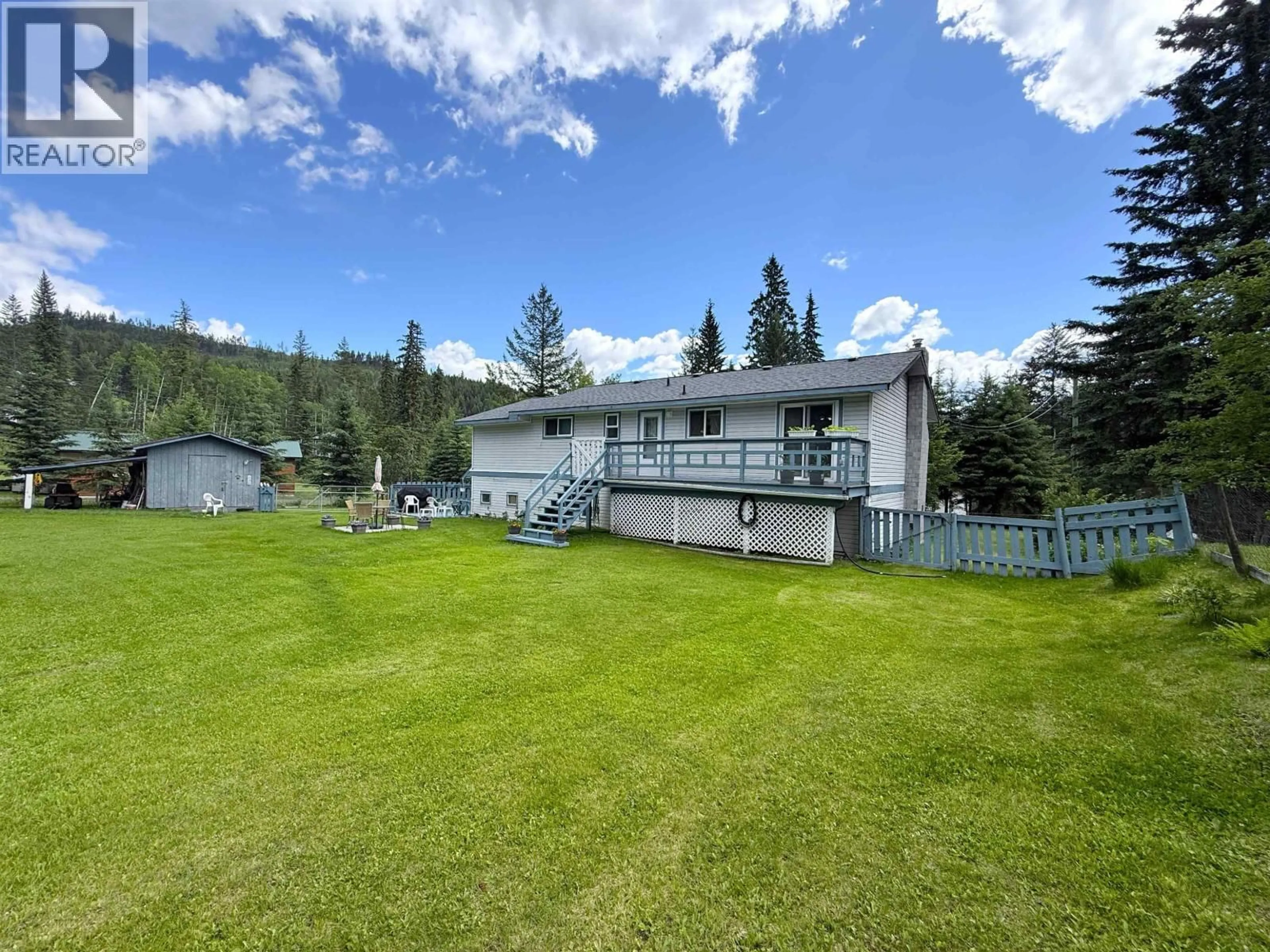 A pic from outside/outdoor area/front of a property/back of a property/a pic from drone, mountain view for 4310 KOKANEE ROAD, 100 Mile House British Columbia V0K1J0