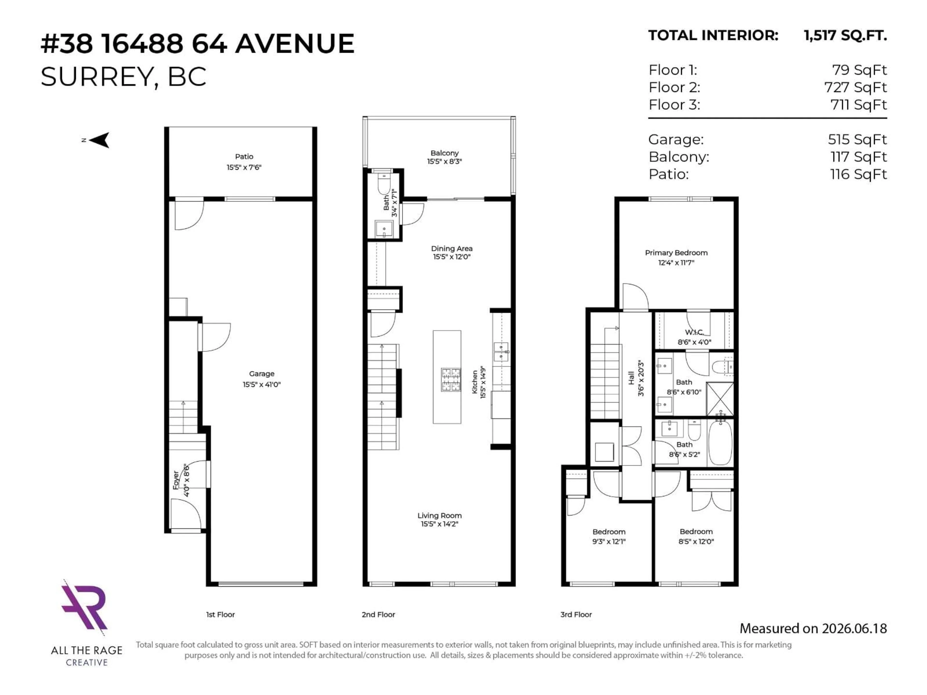 Floor plan for 38 - 16488 64 AVENUE, Surrey British Columbia V3S6X6