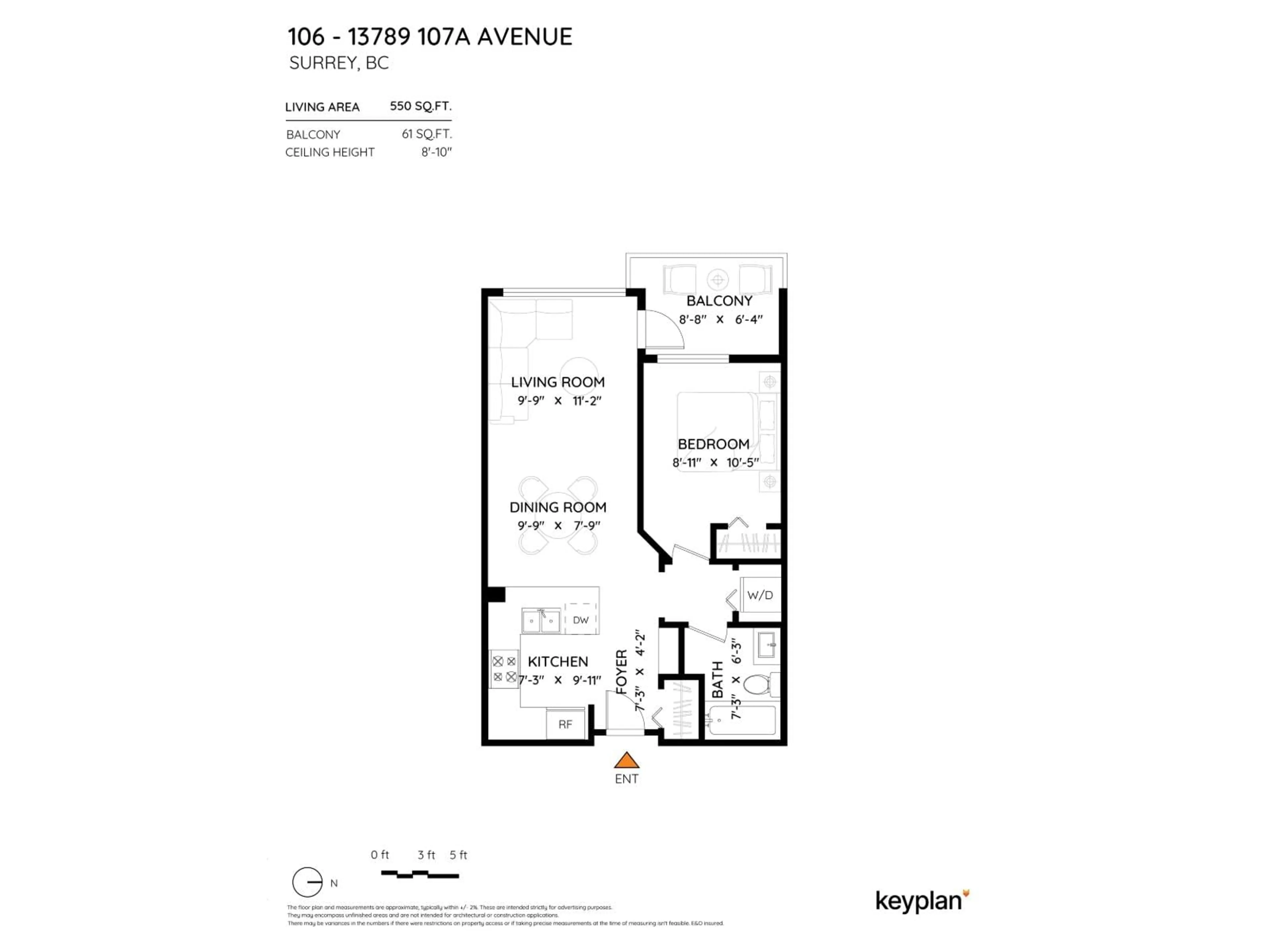 Floor plan for 106 - 13789 107A AVENUE, Surrey British Columbia V3S0B8